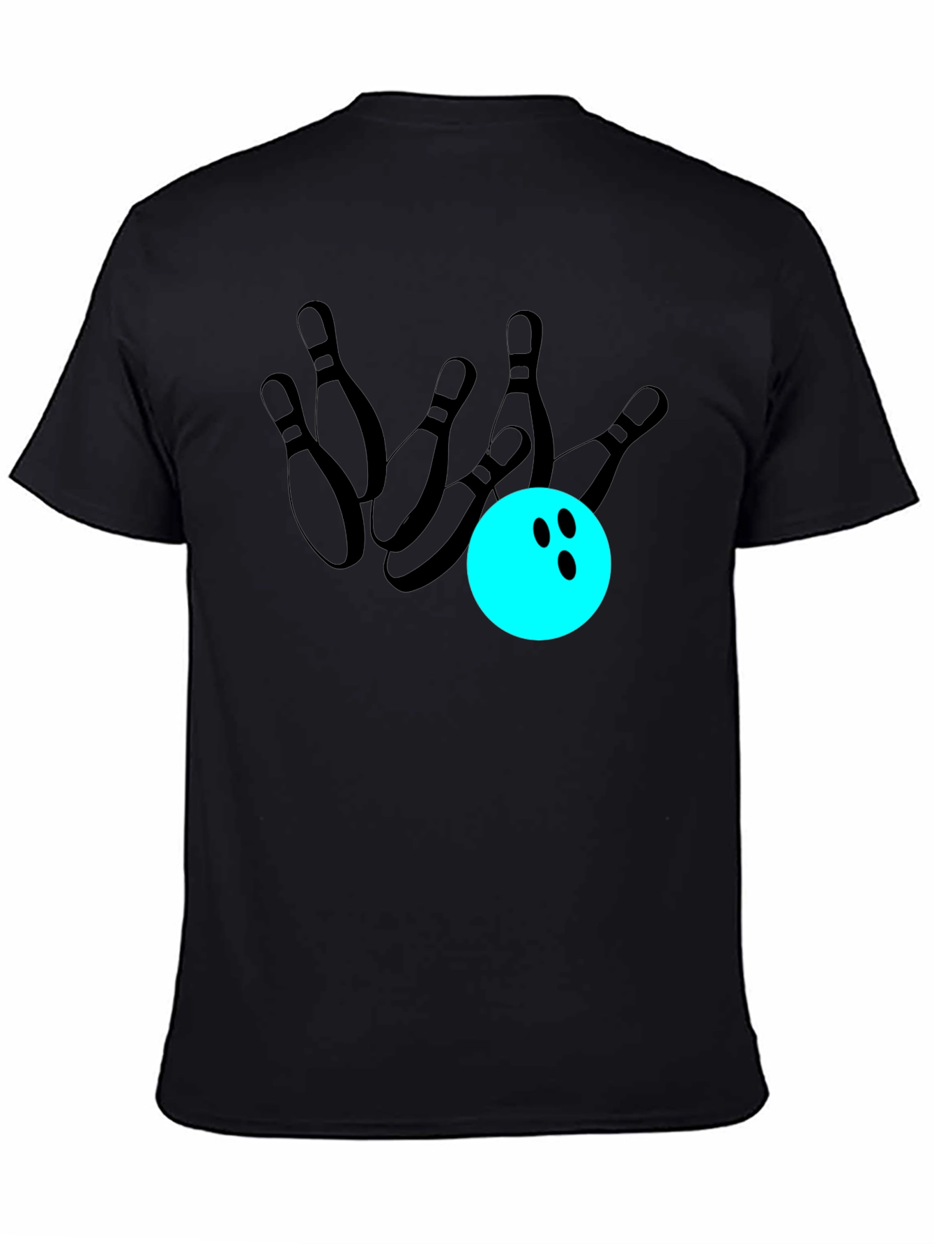 Black Bowling Strike T-Shirt - Casual Graphic Tee view 4