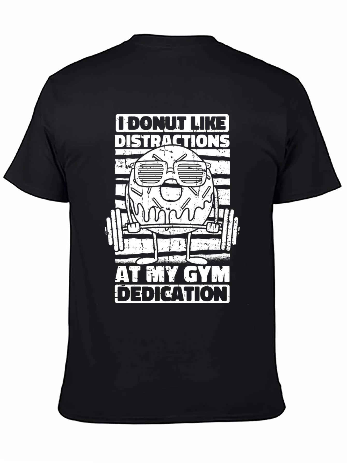 Black Donut Gym Dedication T-Shirt view 4