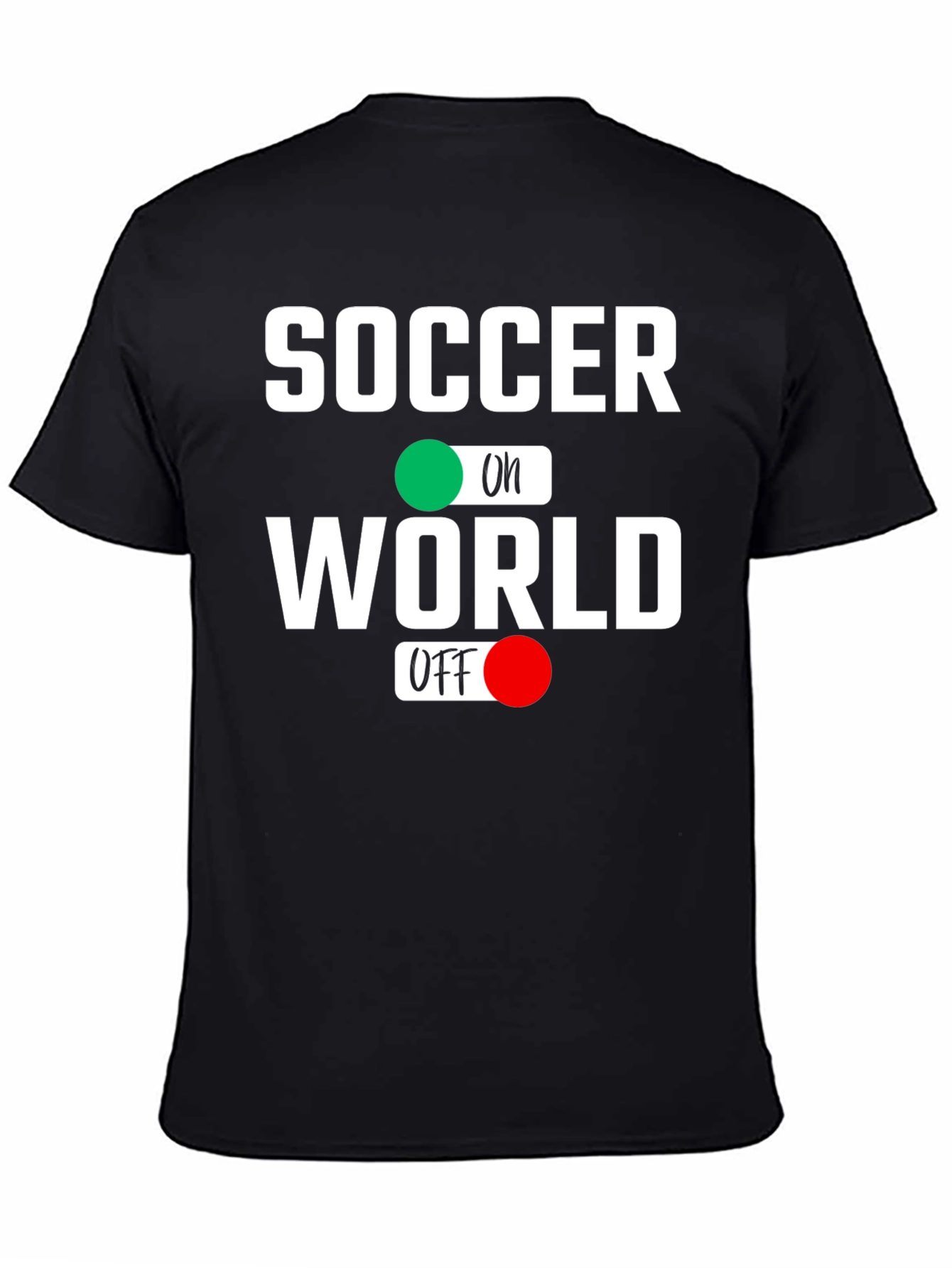 Black Soccer On World Off Graphic Tee view 4