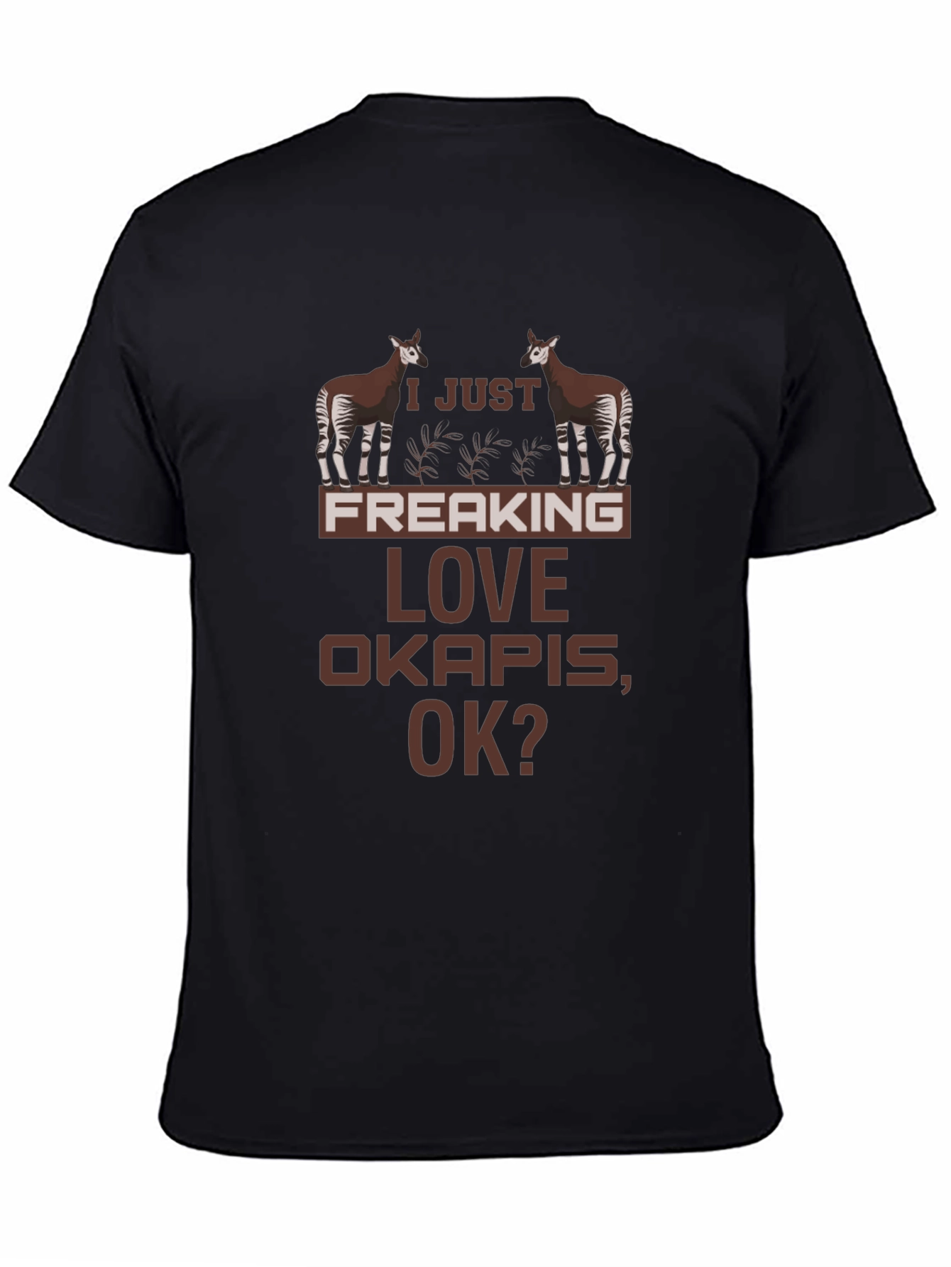 Black I Love Okapis Graphic T-Shirt view 4