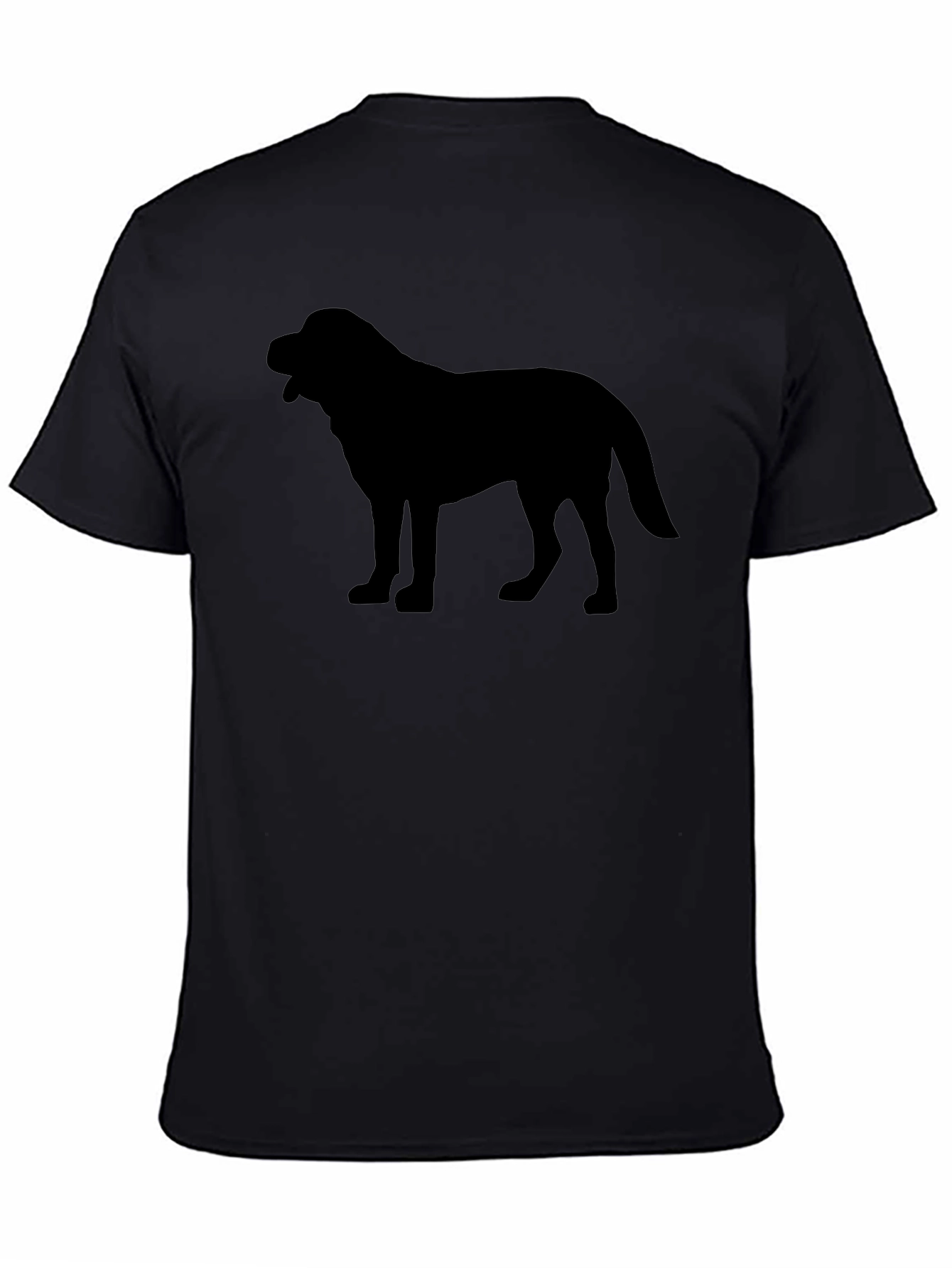 Black Dog Silhouette Graphic Tee - Classic Black T-Shirt view 4
