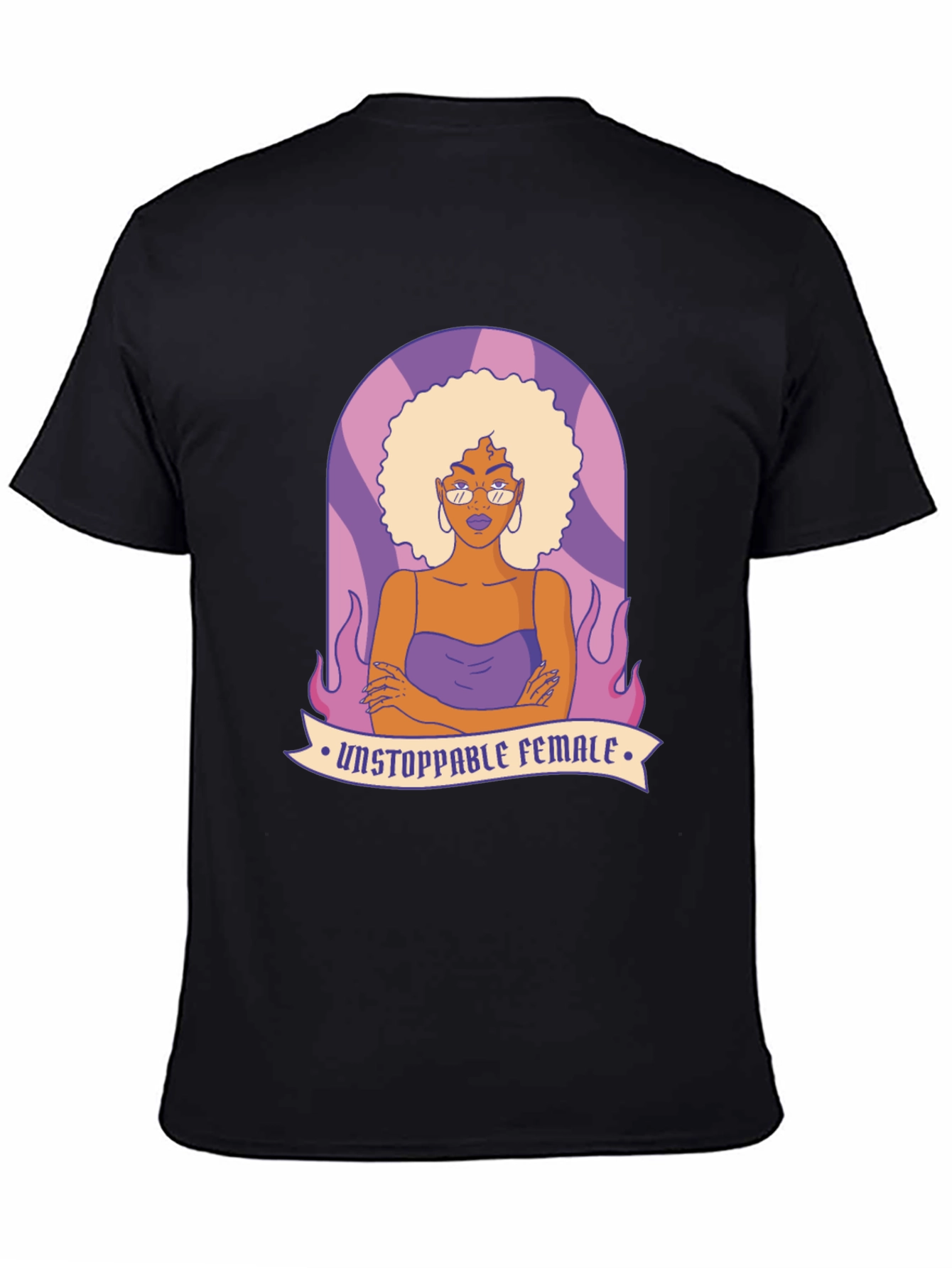 Black Unstoppable Female Graphic Tee - Black Cotton Blend view 4