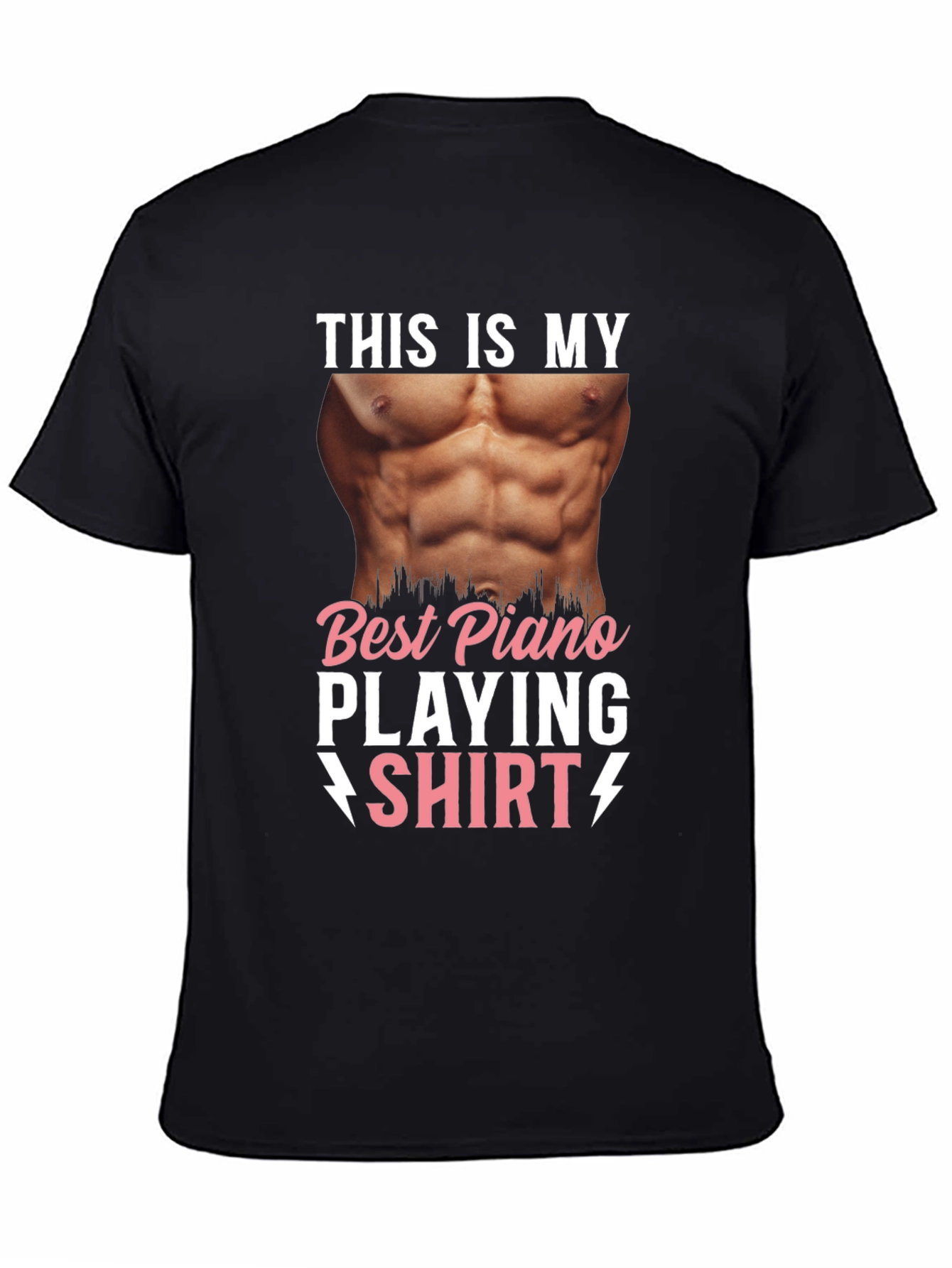 Black Best Piano Player T-Shirt - Funny Musician Tee view 4