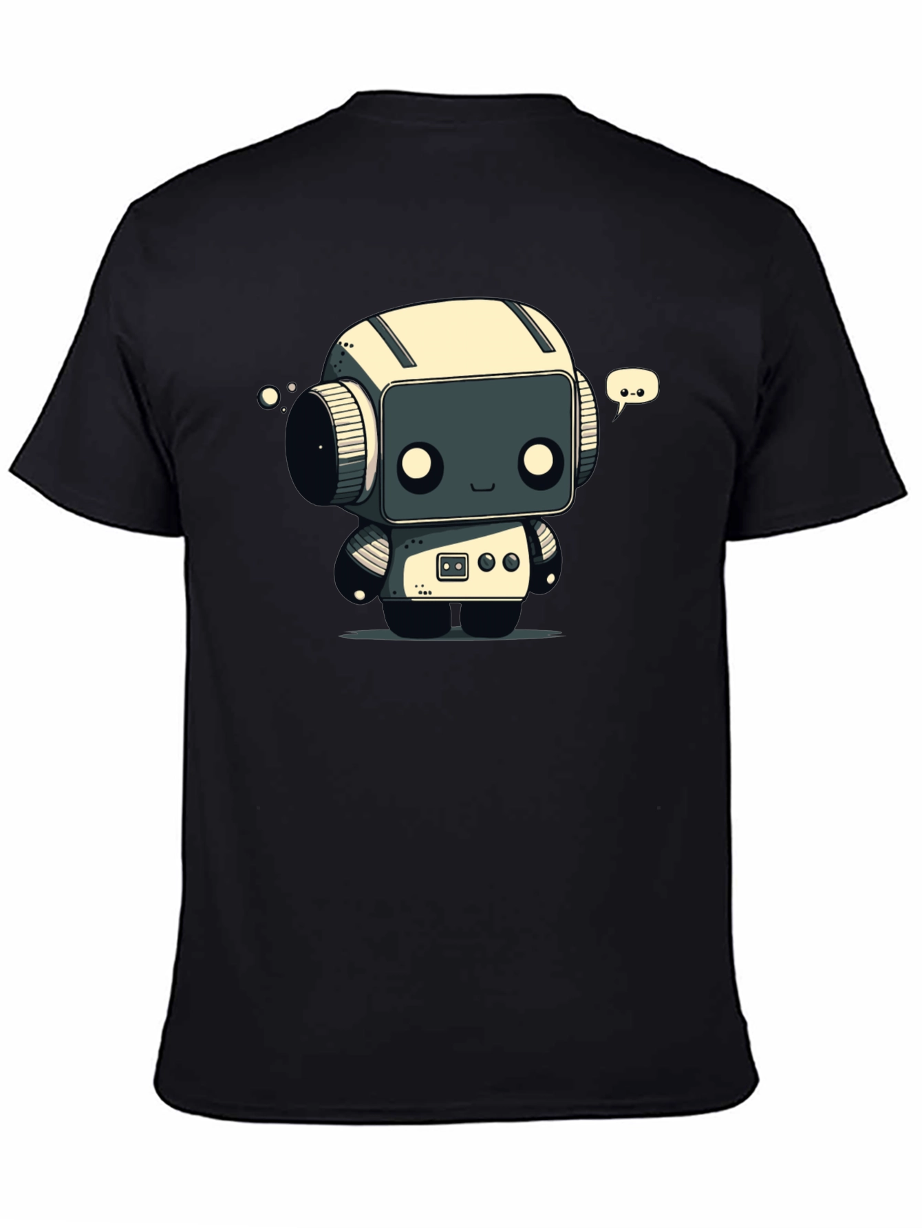 Black Robot T-Shirt - Black Graphic Tee view 4