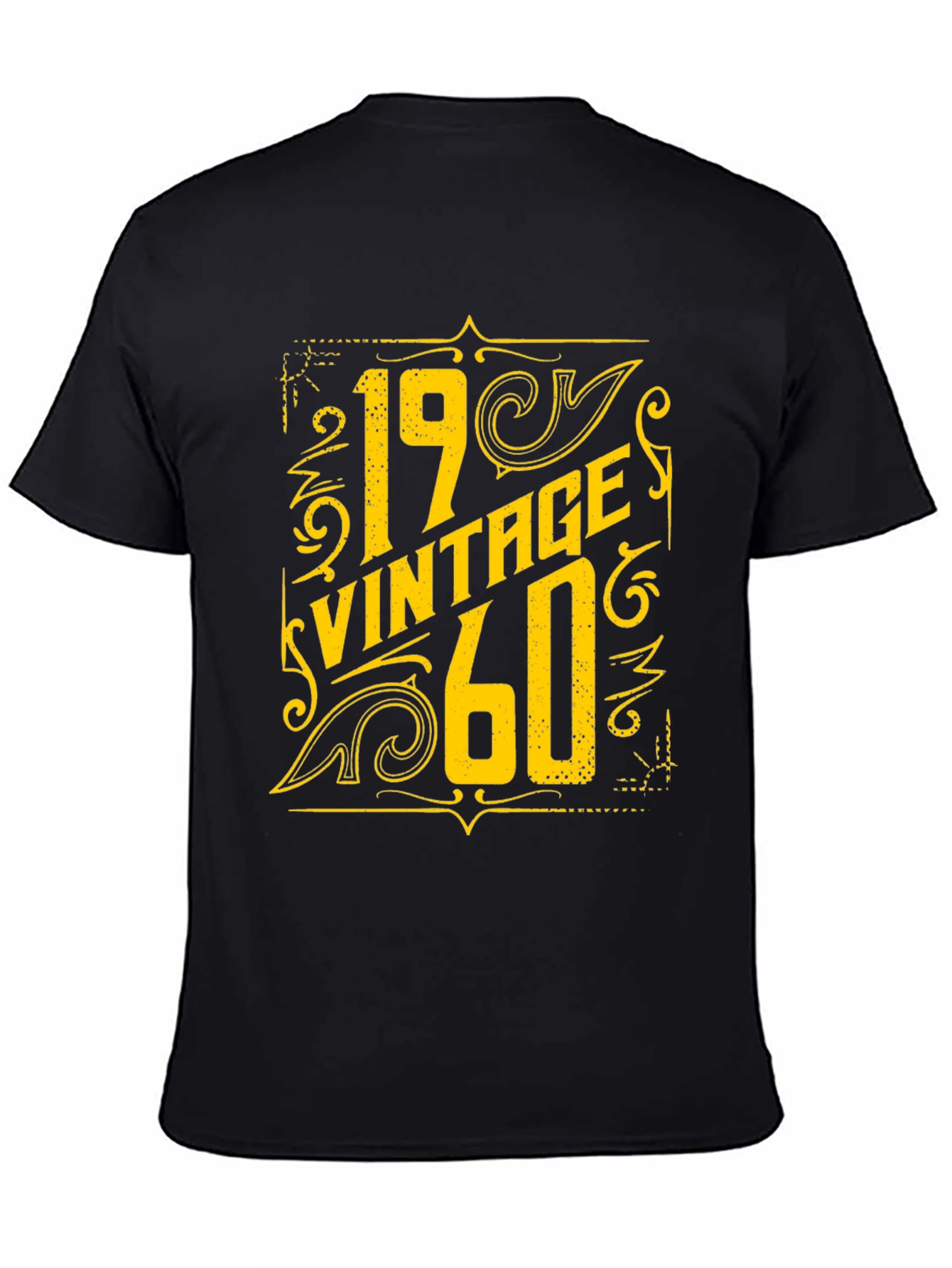 Black Vintage 1960 T-Shirt - Retro Birthday Gift Tee view 4