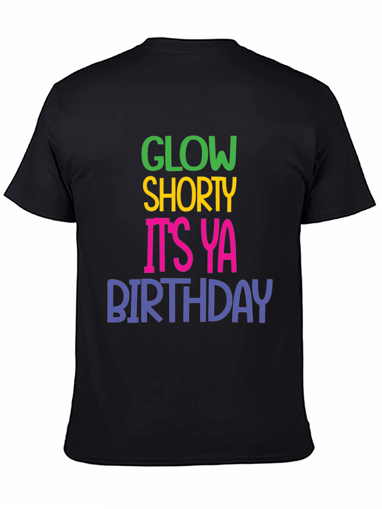Black Glow Shorty Birthday Graphic T-Shirt view 4
