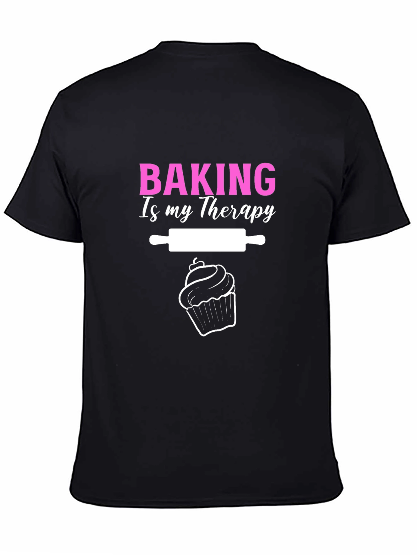 Black Baking is My Therapy T-Shirt - Unisex view 4