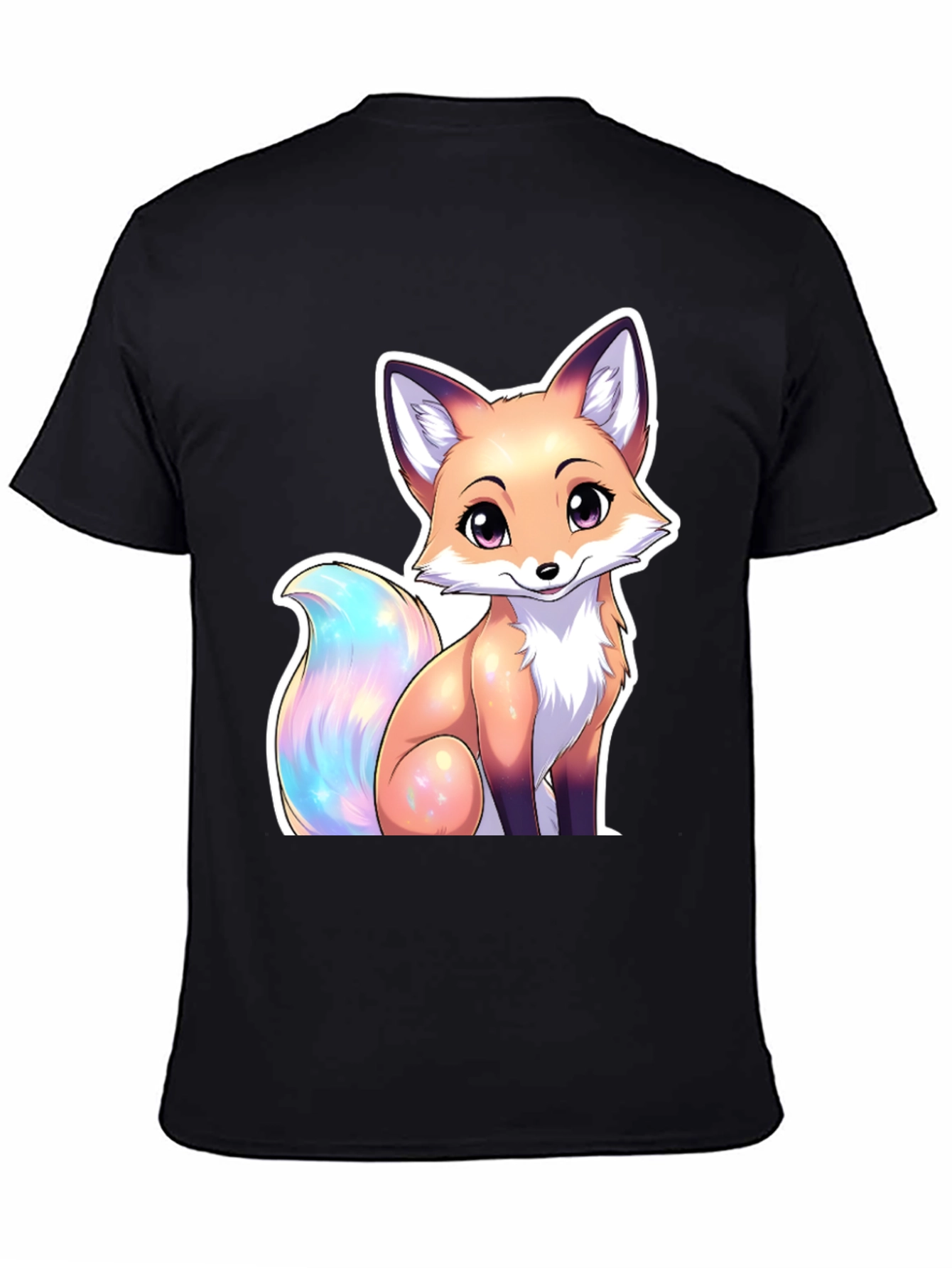 Black Cute Fox Graphic Tee - Stylish Animal Lover T-Shirt view 4