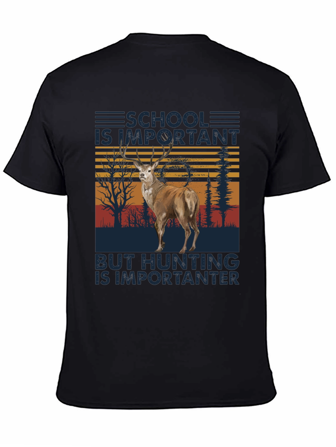 Black School Important Hunting Importanter Tee view 4