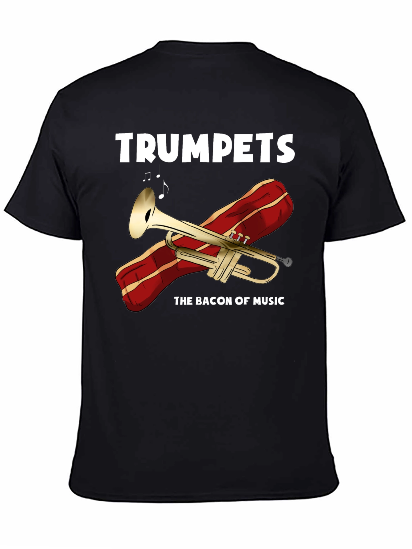 Black Trumpets The Bacon of Music T-Shirt view 4