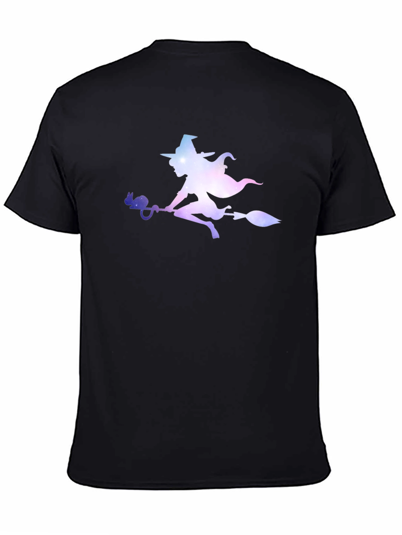 Witch Silhouette Graphic Tee - Black Cotton T-Shirt - 4