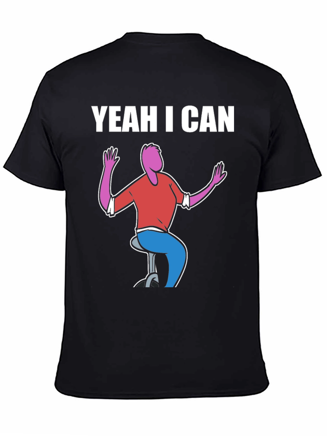 Black Yeah I Can Graphic Tee - Quirky Humor T-Shirt view 4