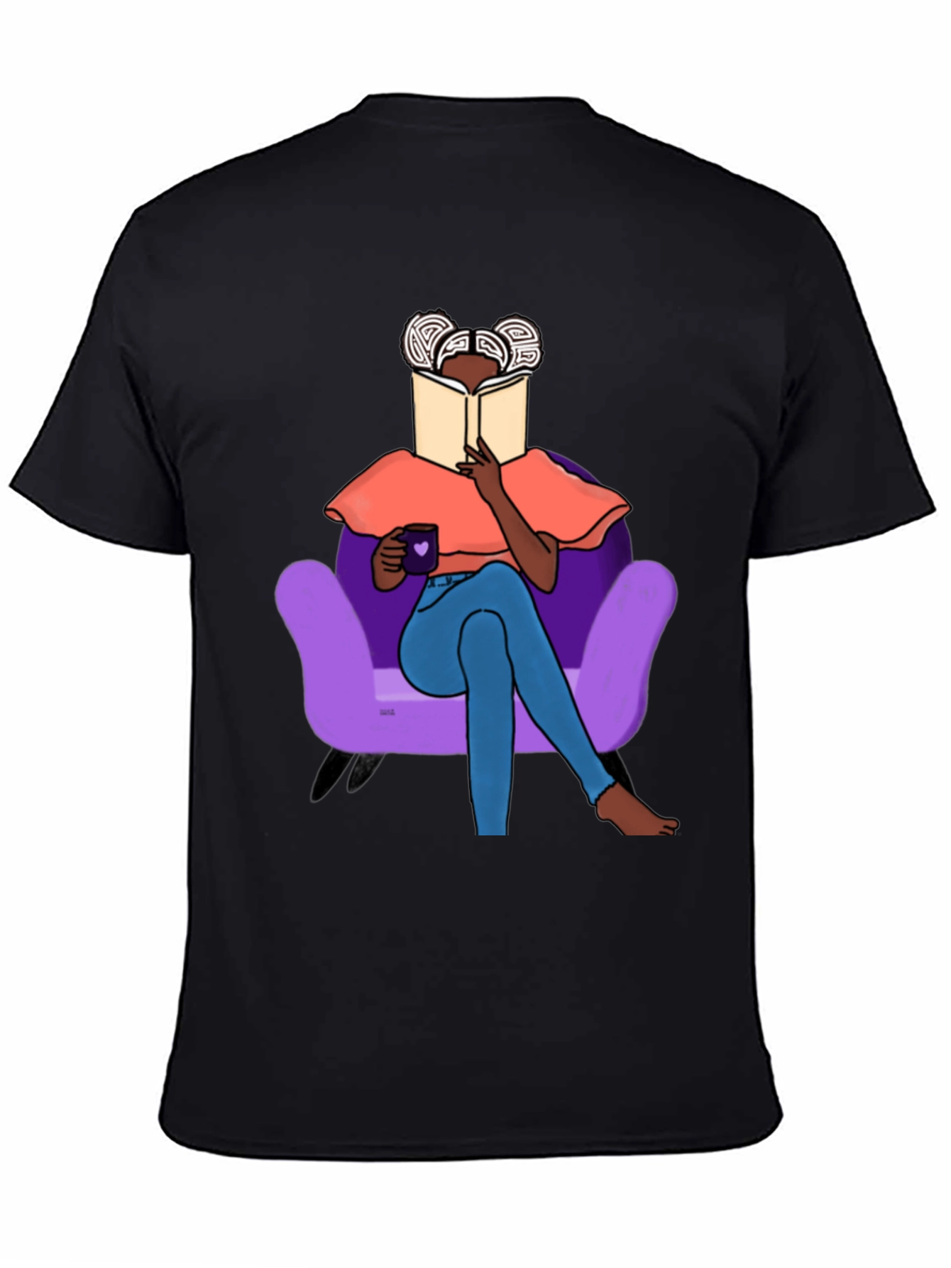 Black Cozy Reading T-Shirt - Book Lover's Tee view 4