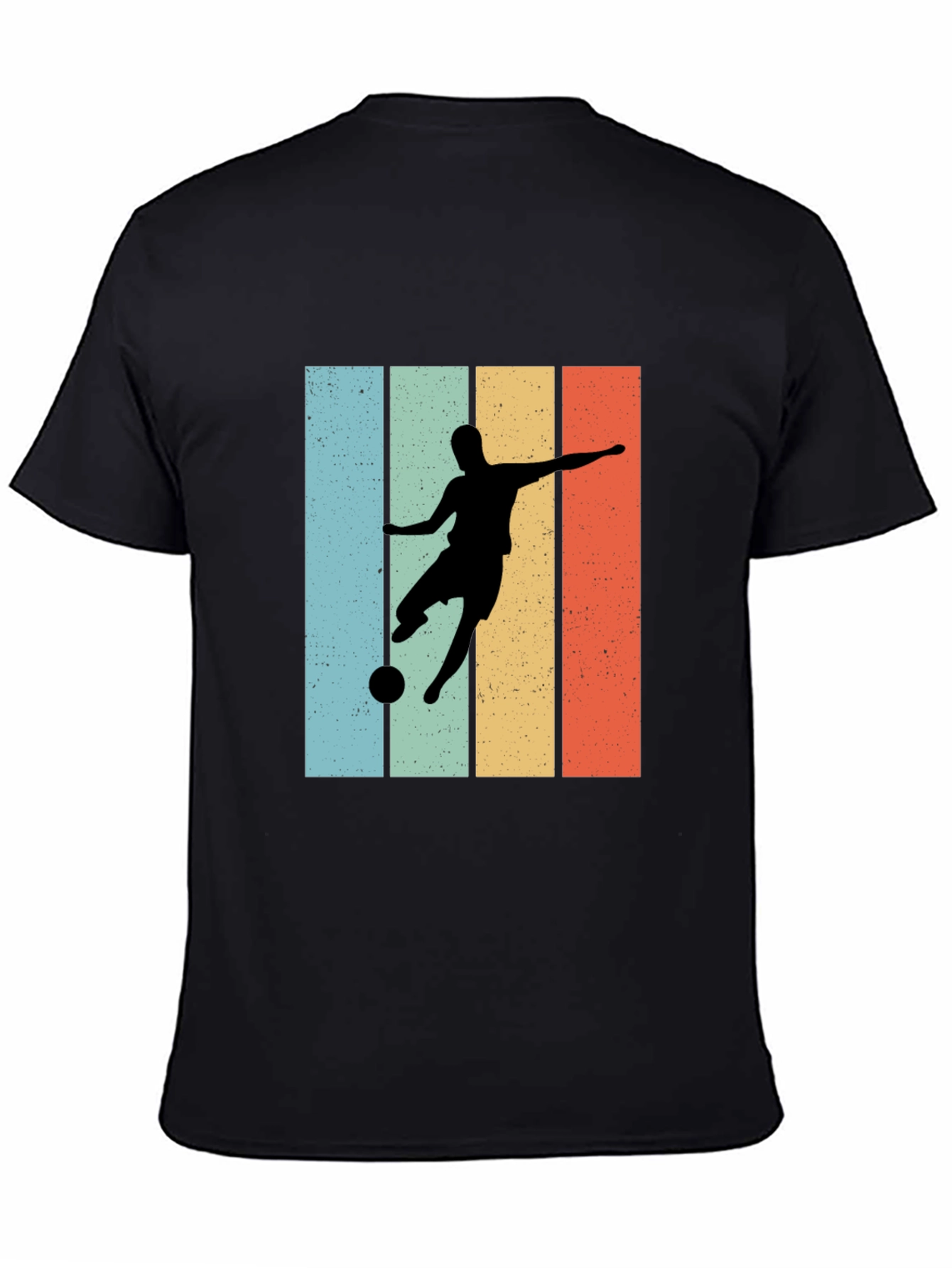 Black Retro Soccer Player Graphic Tee - Cool Casual Style view 4