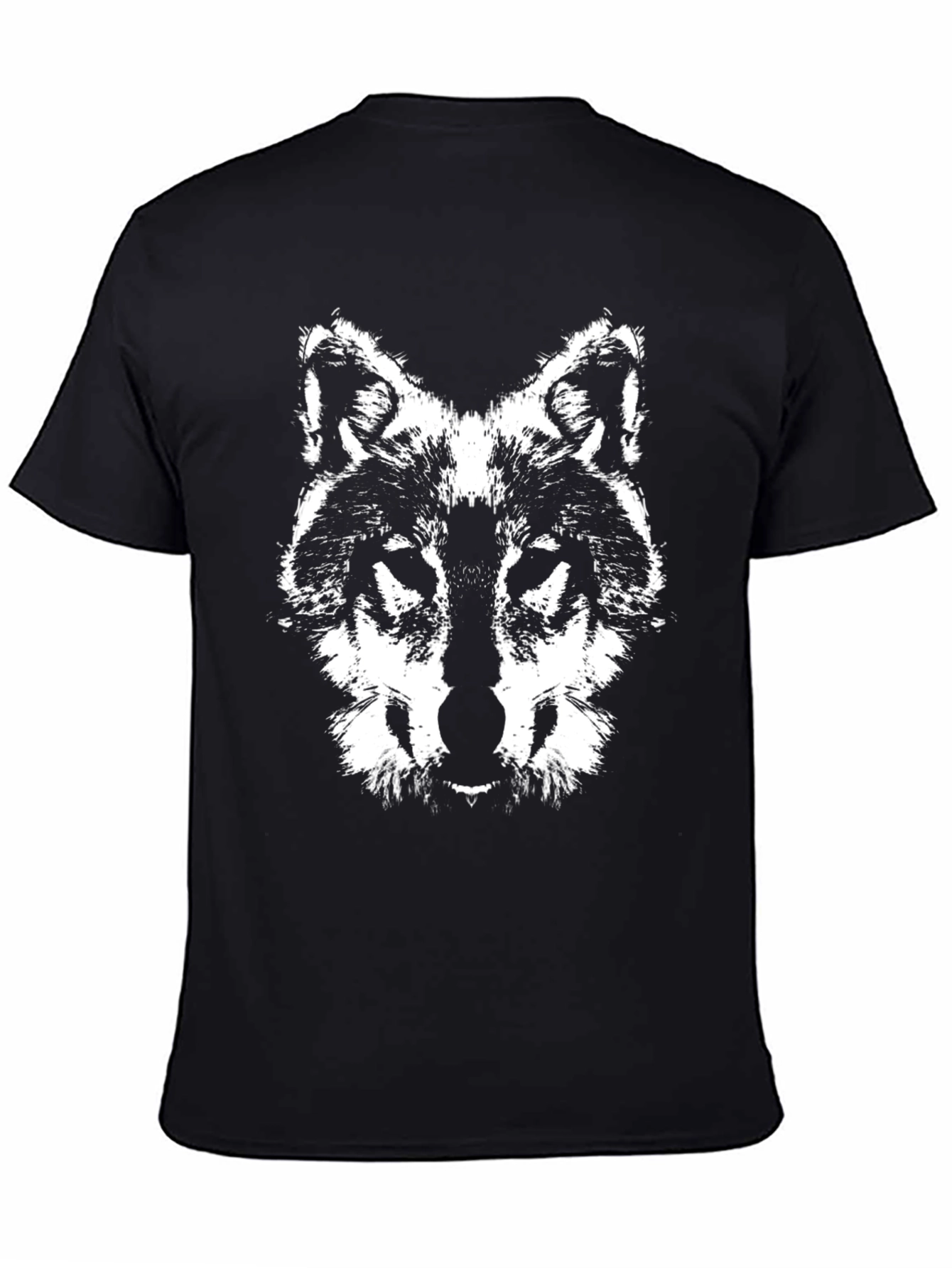 Black Wolf Graphic Tee - Black Cotton T-Shirt view 4