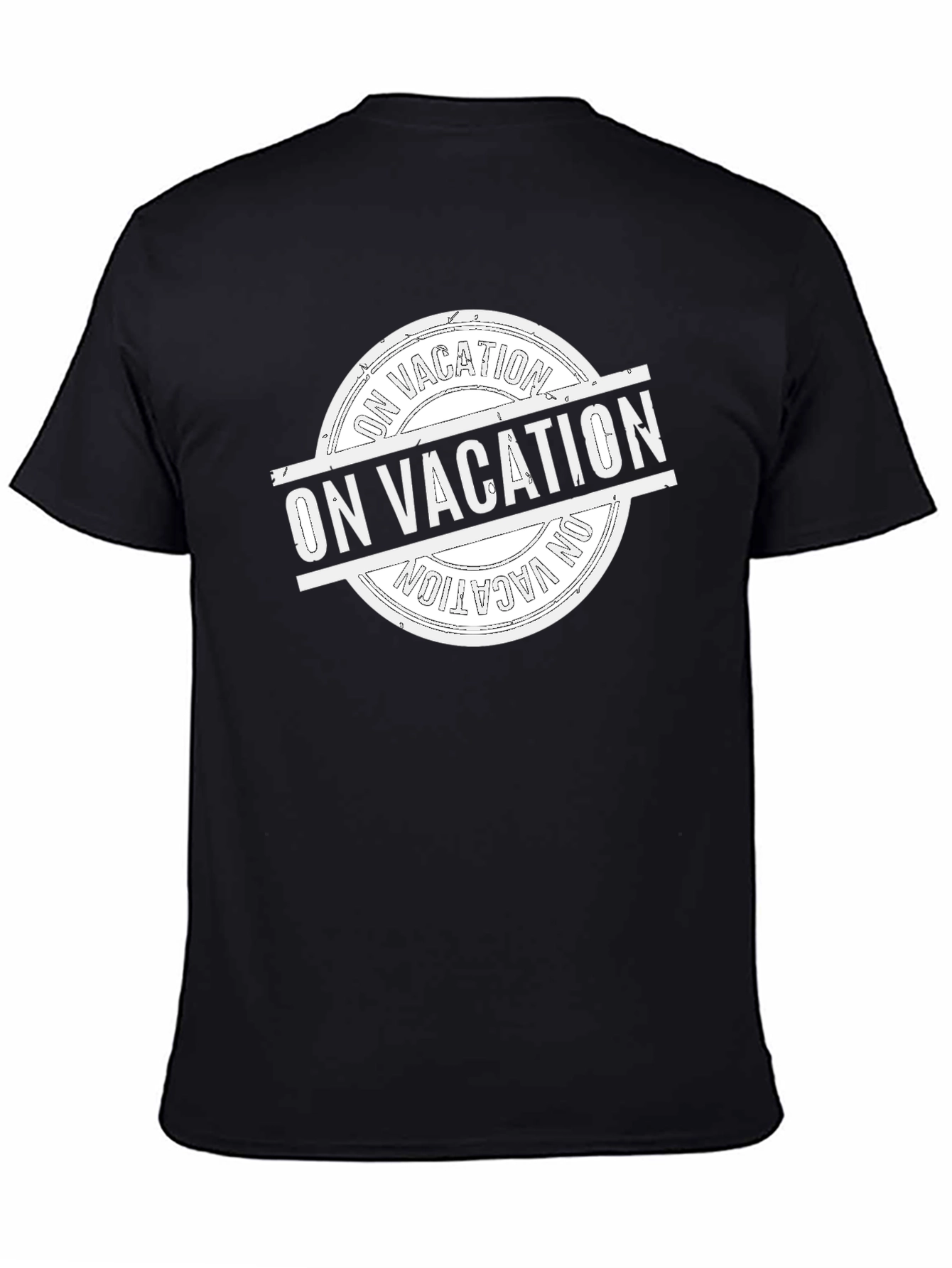 Black On Vacation Graphic Tee - Black Cotton T-Shirt view 4