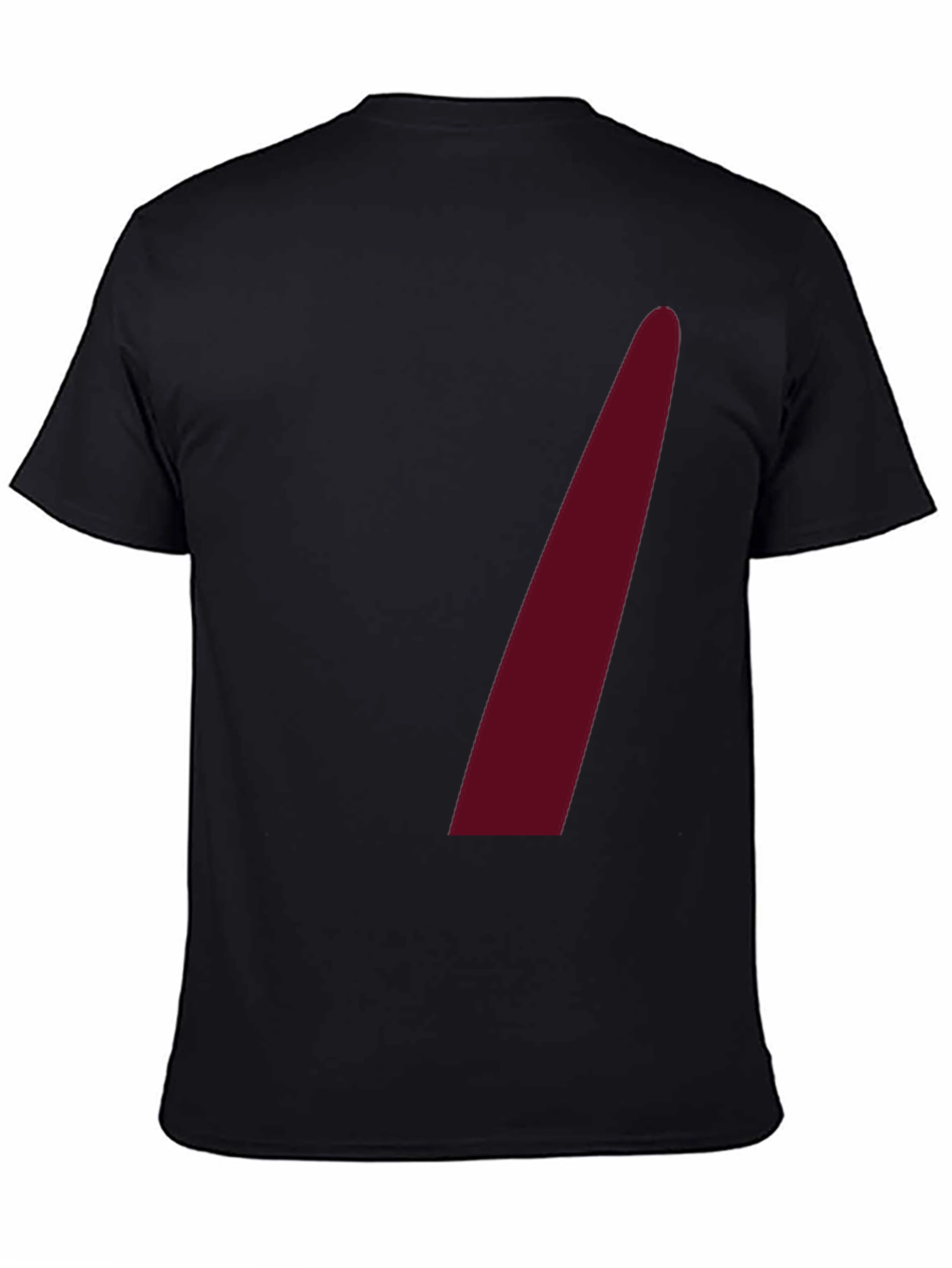 Black Men's Black Crew Neck Tee with Maroon Accent view 4