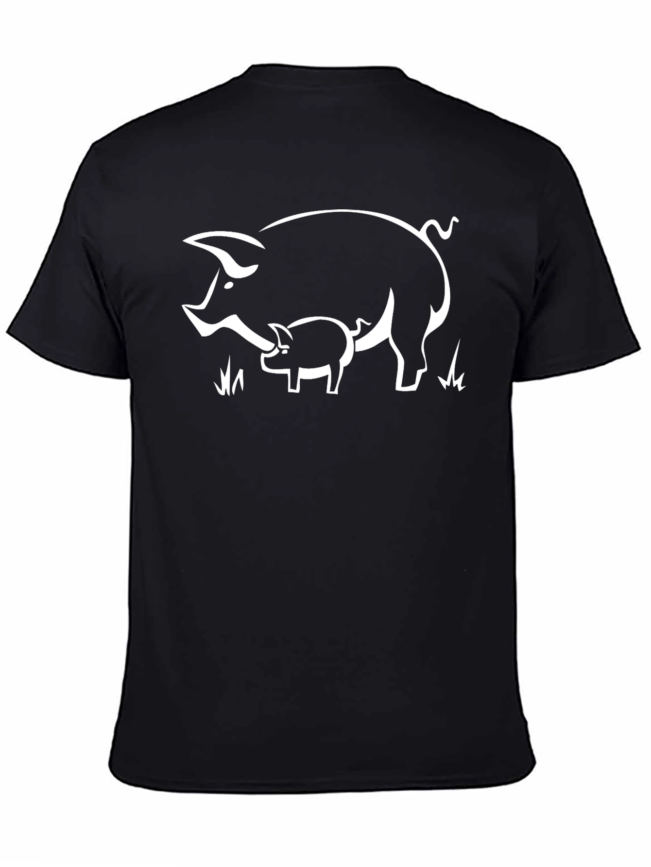 Black Pig & Piglet Black Graphic Tee view 4