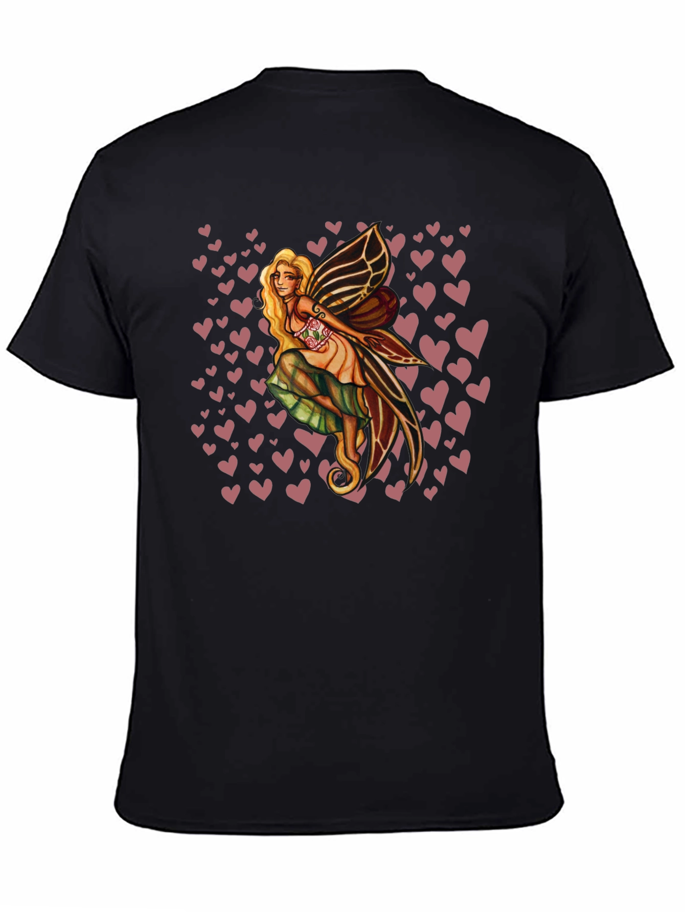 Black Fairy Heart Tee - Black Graphic T-Shirt view 4