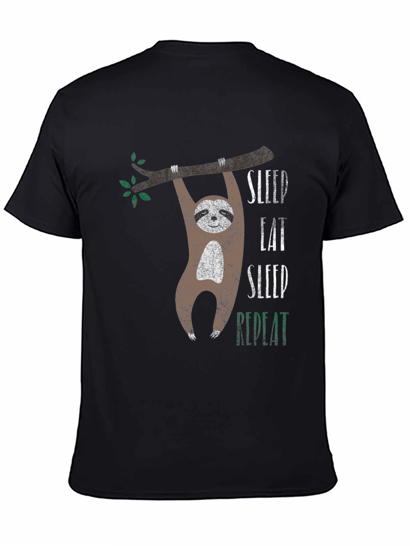 Black Sleep Eat Sloth T-Shirt view 4