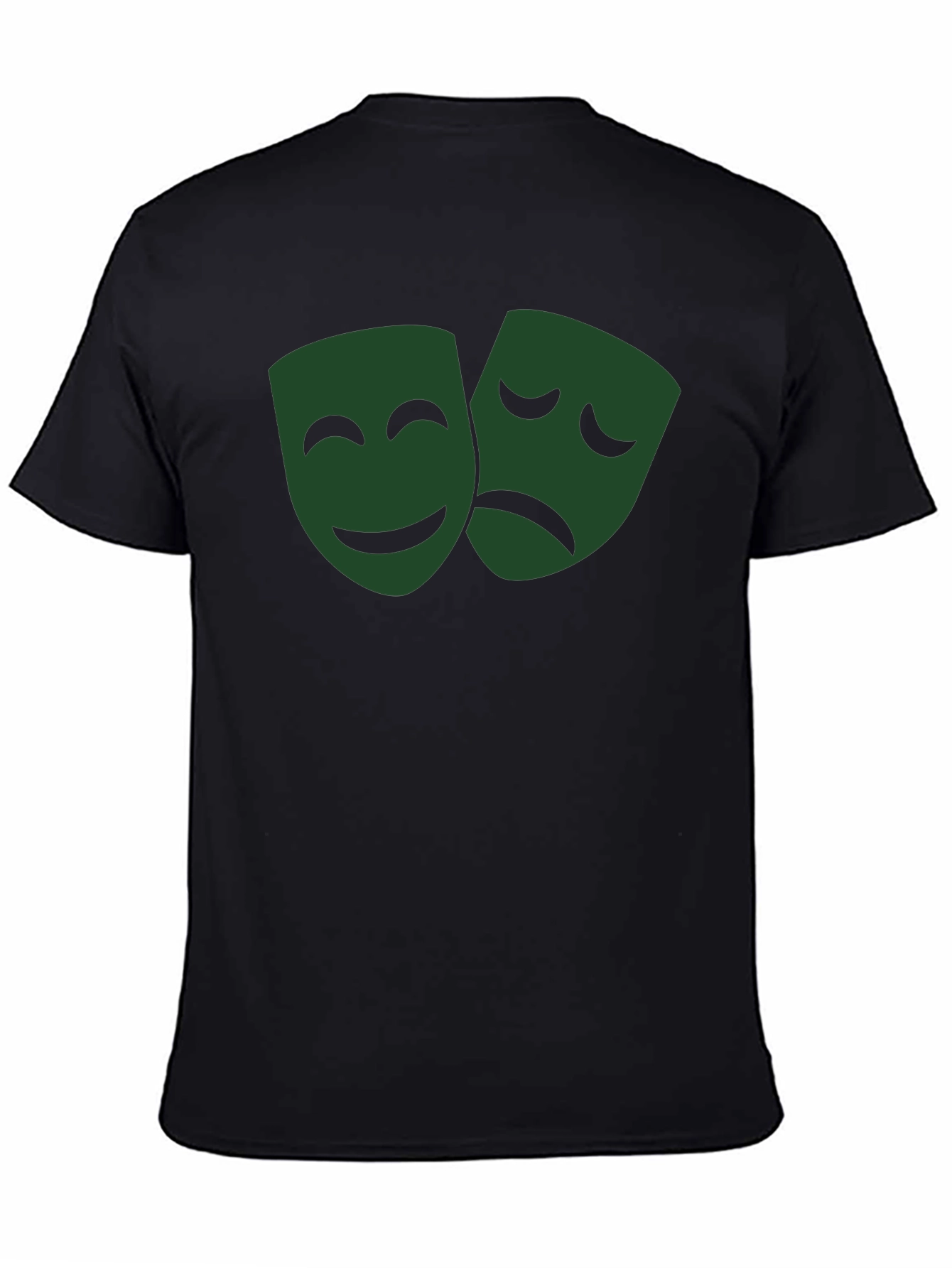 Black Drama Mask Graphic Tee - Black Cotton Blend view 4