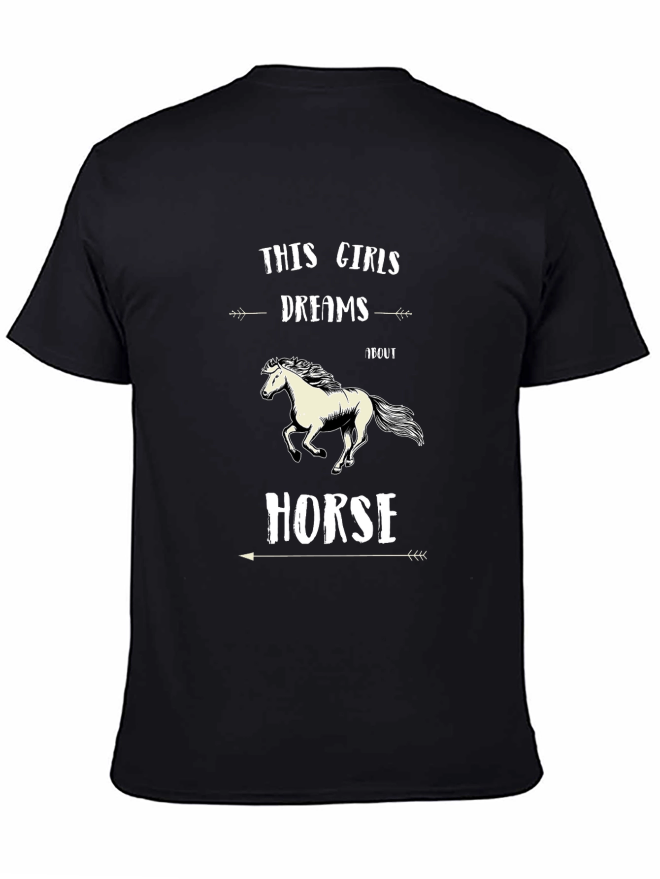 Black This Girl Dreams About Horse Black T-Shirt view 4