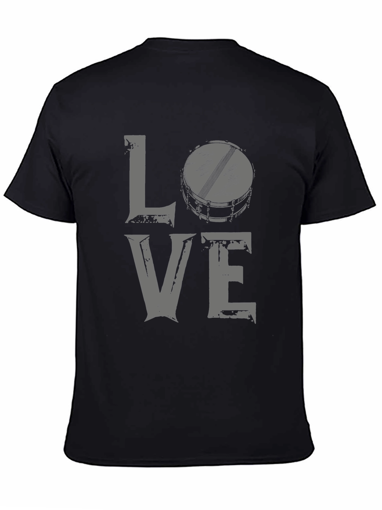 Black Love Drums Graphic Tee - Black Cotton Blend view 4