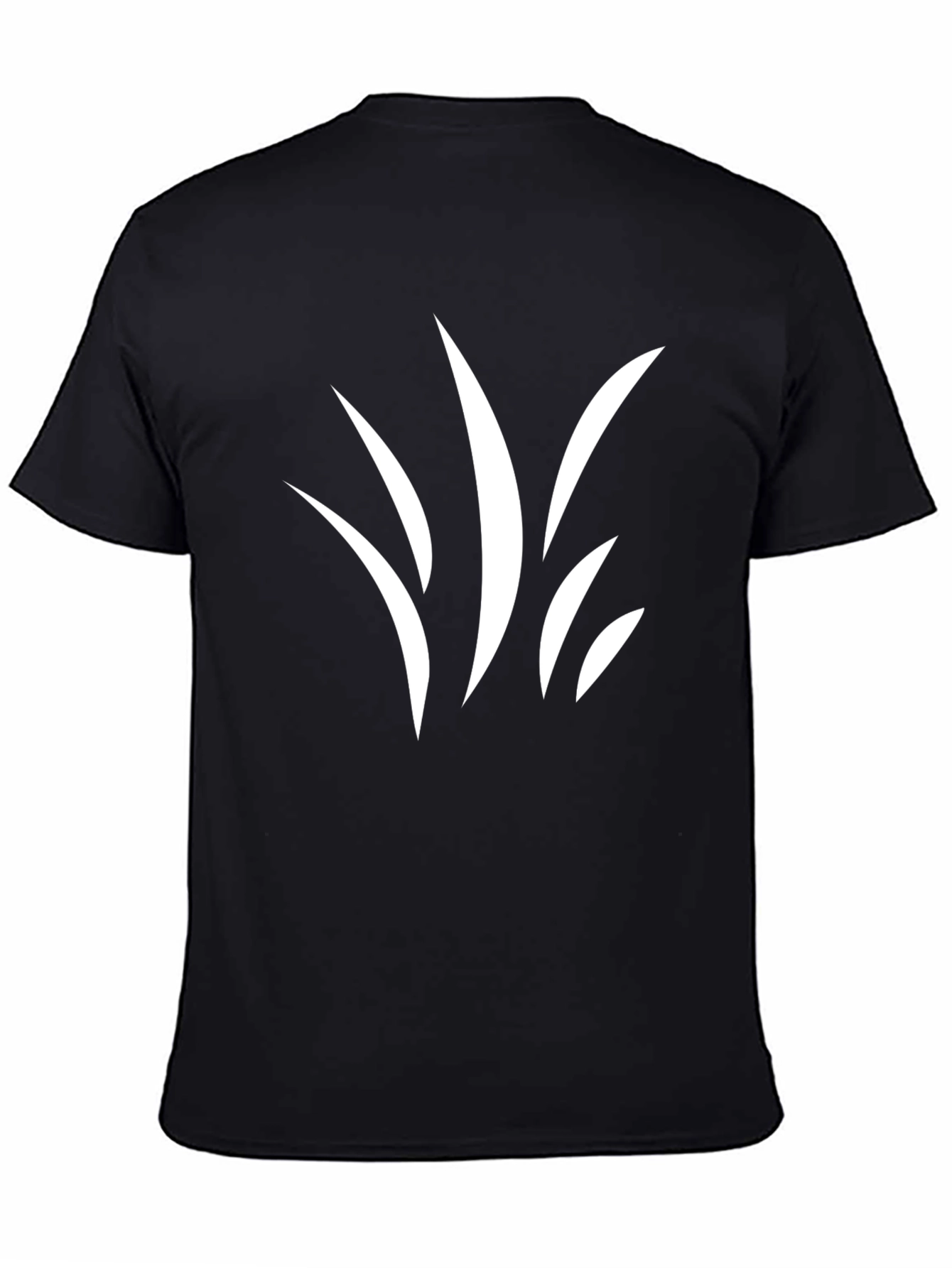 Black Black T-Shirt with Abstract White Design view 4
