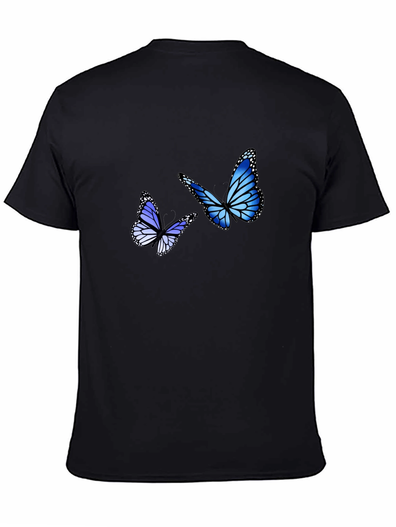 Black Blue Butterfly Graphic Tee view 4