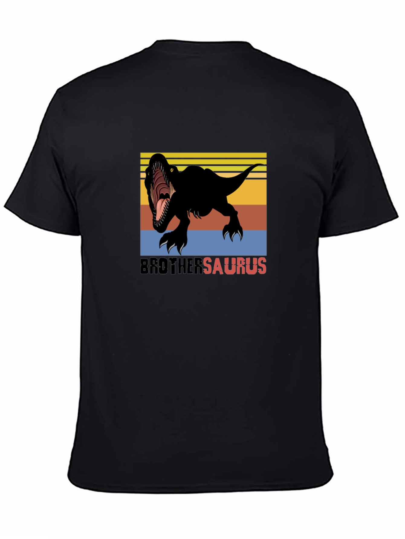 Black BrotherSaurus Dinosaur T-Shirt - Black view 4