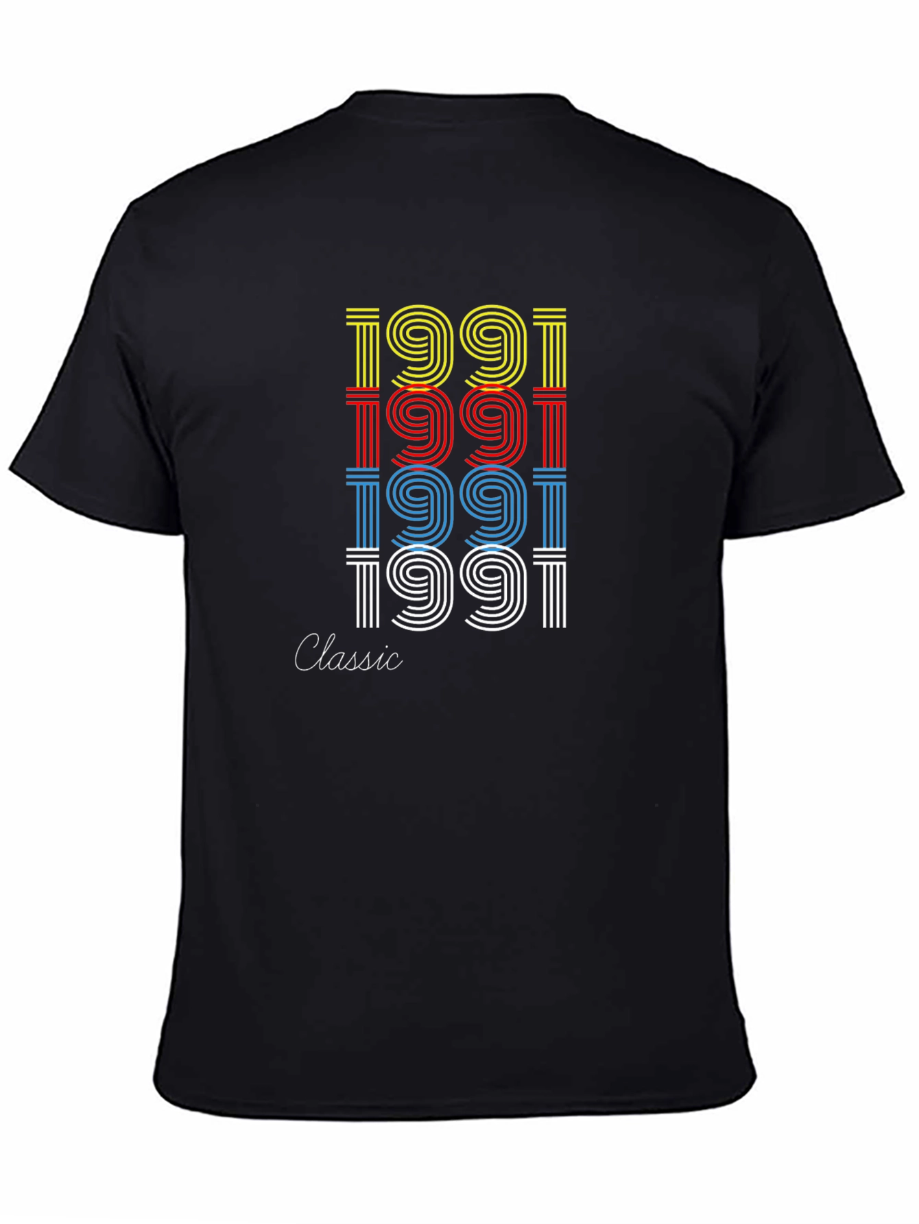 Black Retro 1991 Classic Graphic Tee view 4