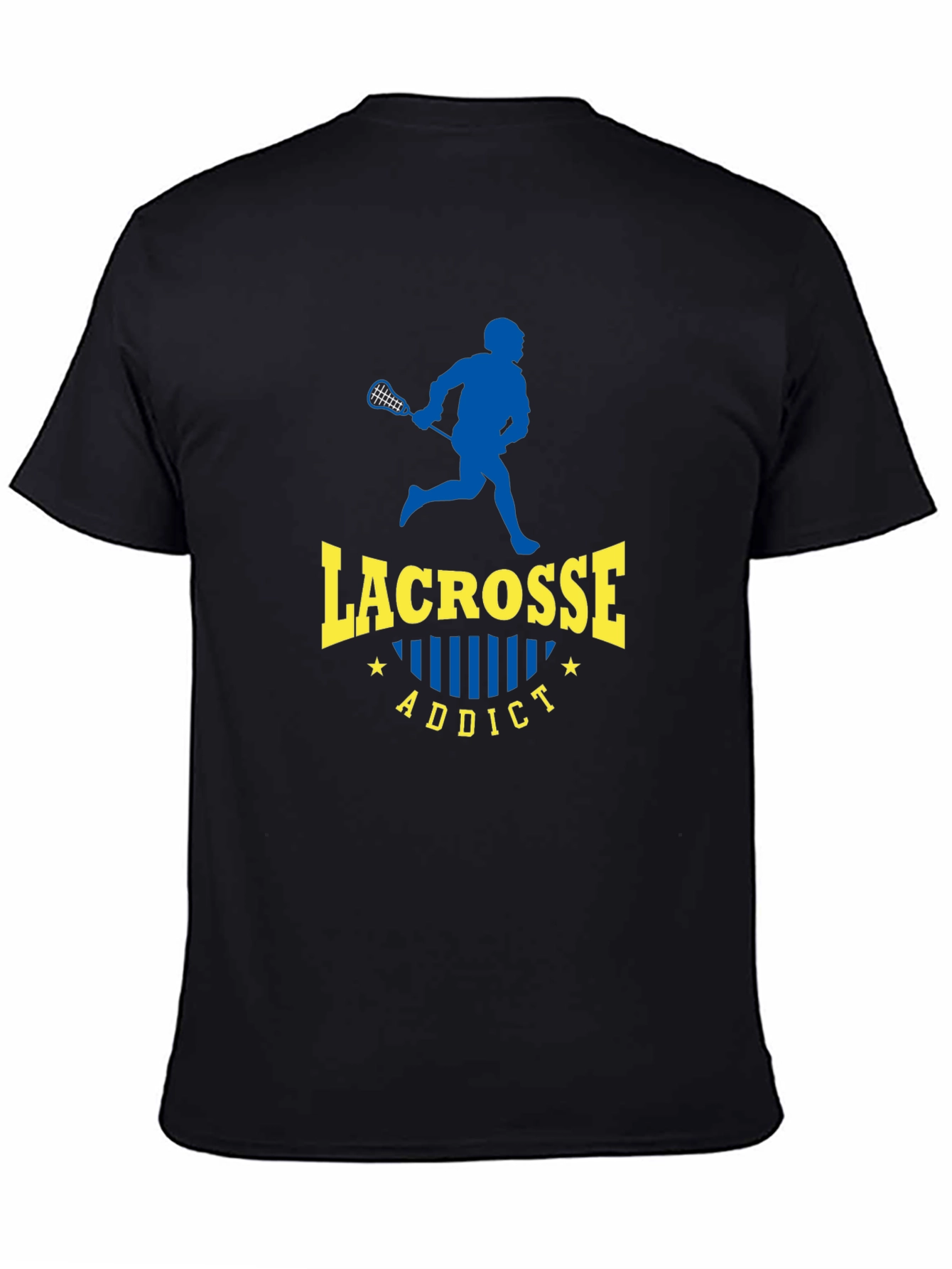 Black Lacrosse Addict Black T-Shirt view 4