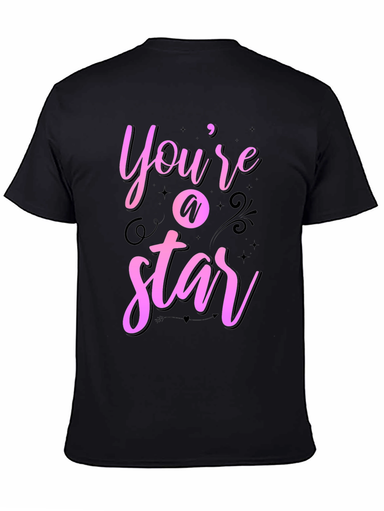 Black You're A Star Graphic Tee - Black Casual Shirt view 4