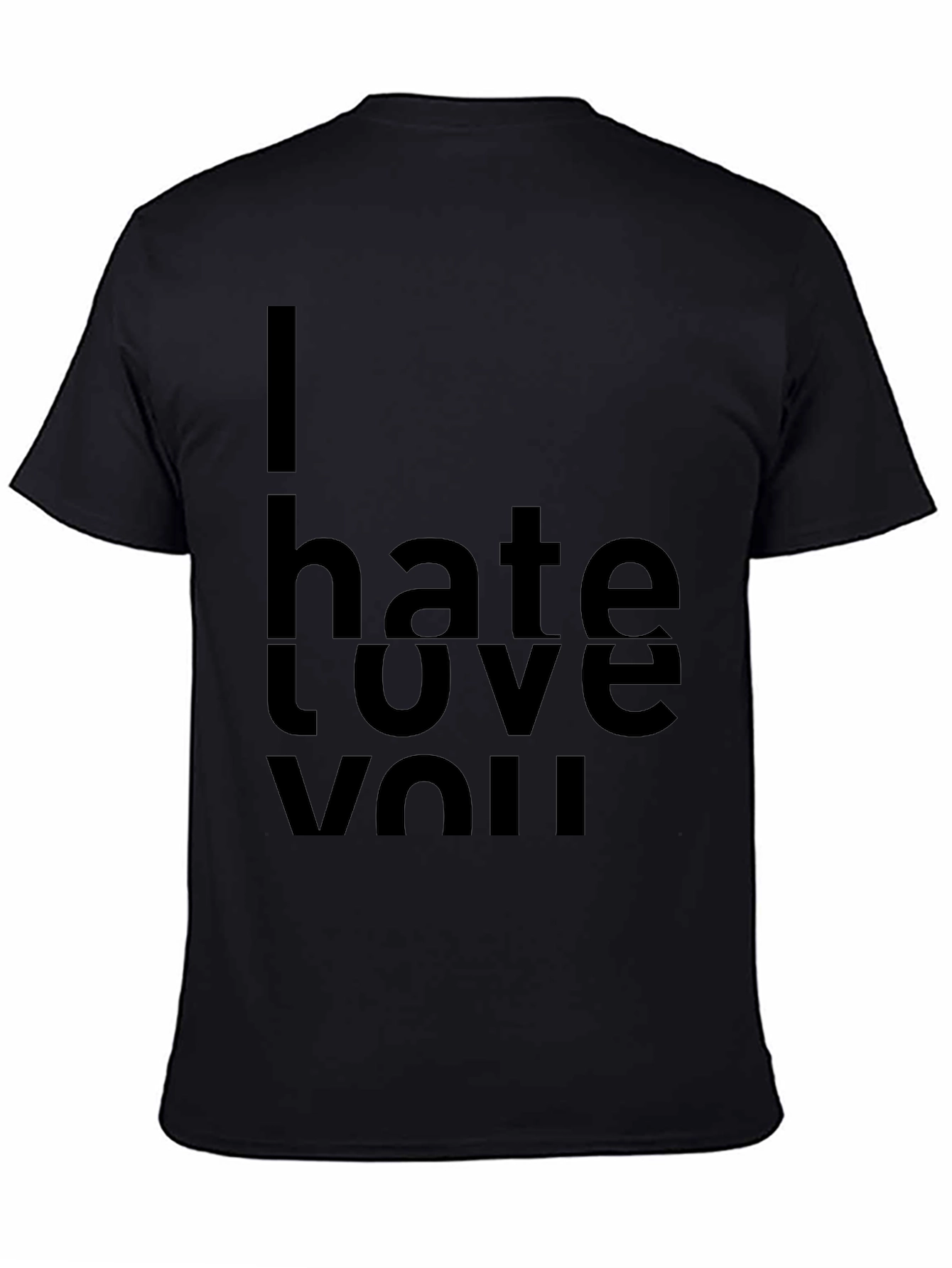 Black I Hate Love You Graphic Tee view 4