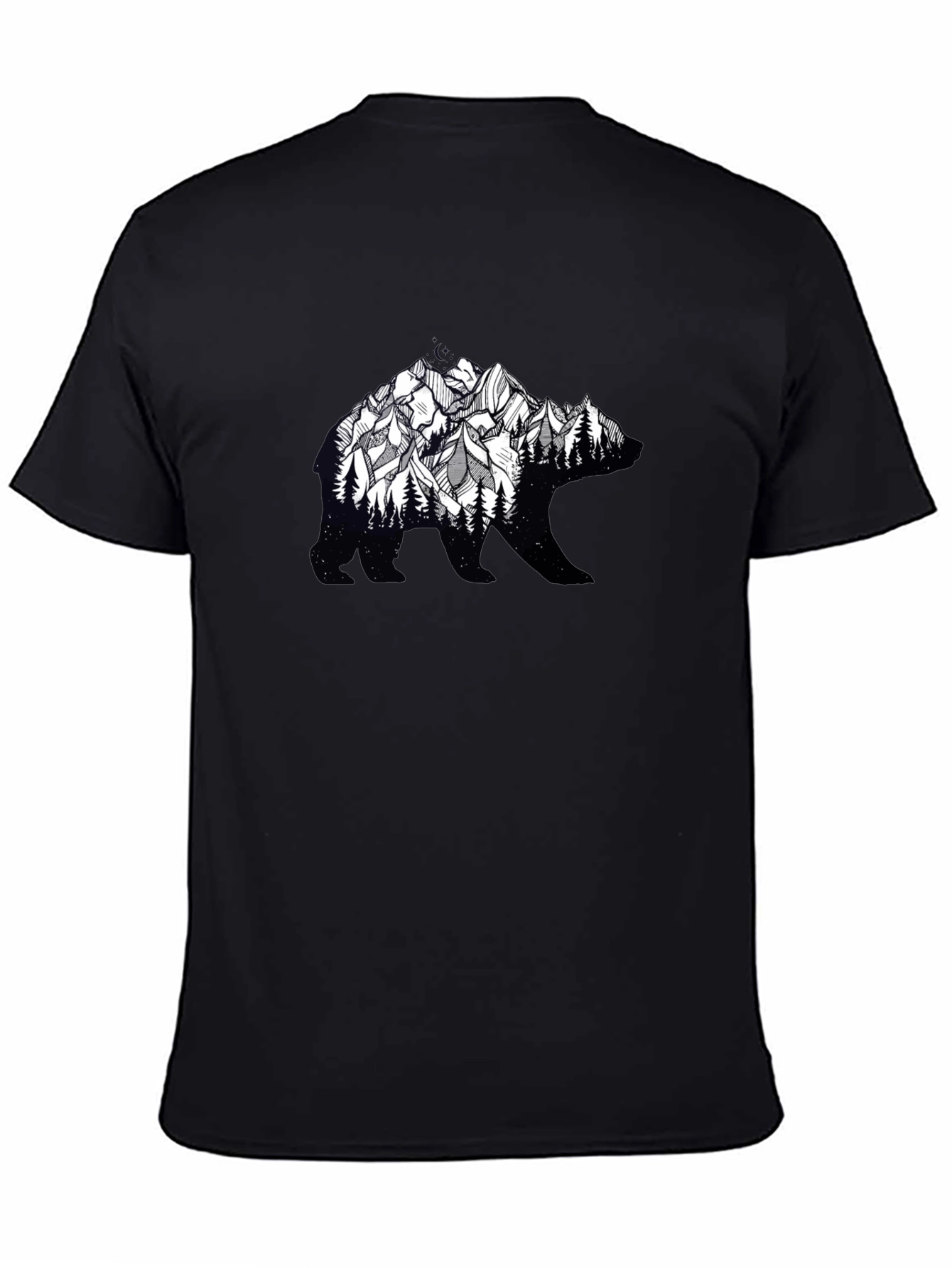 Black Bear Silhouette Mountain Graphic Tee - Nature Inspired view 4