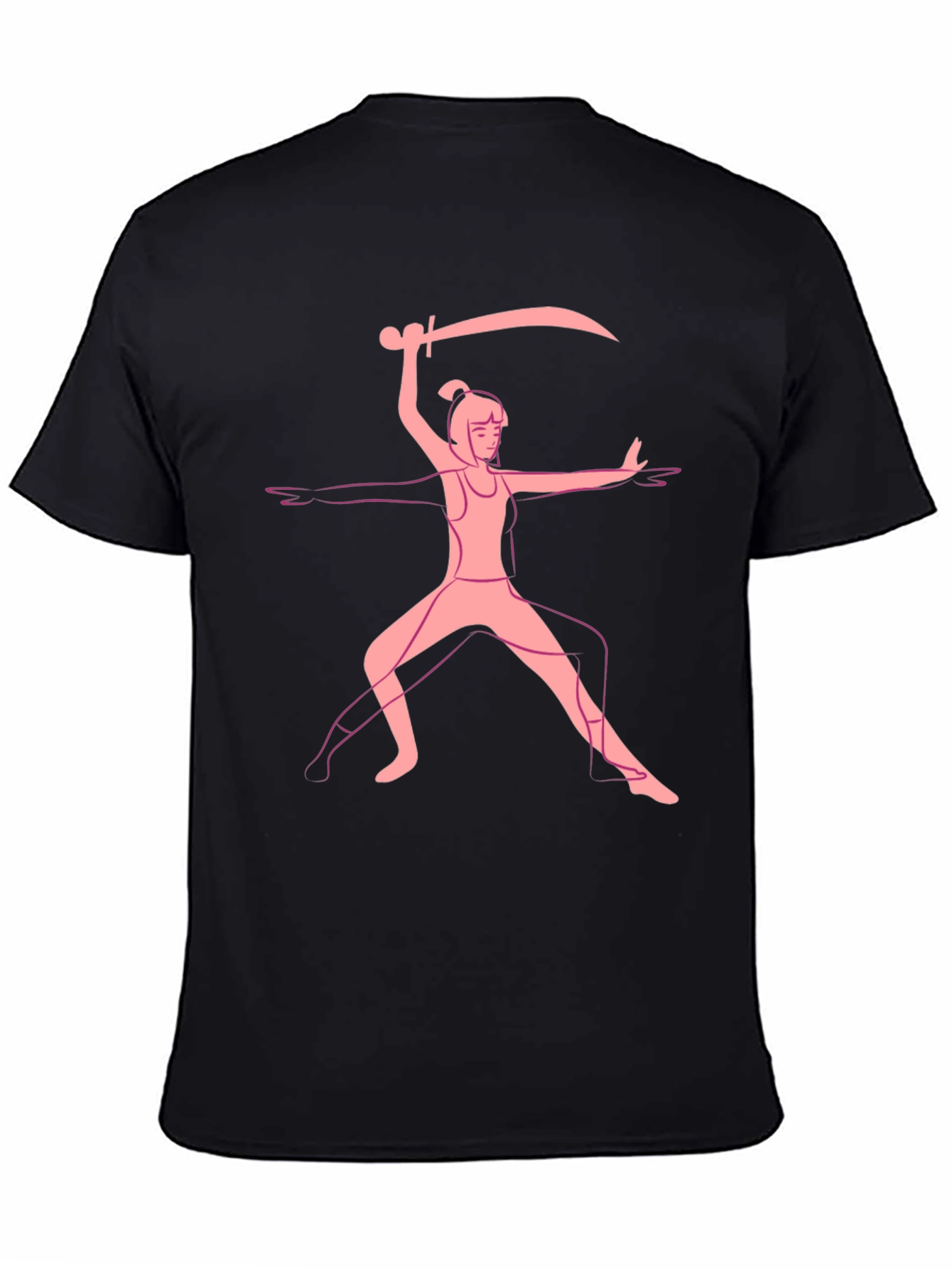 Black Warrior Pose Graphic Tee - Black view 4