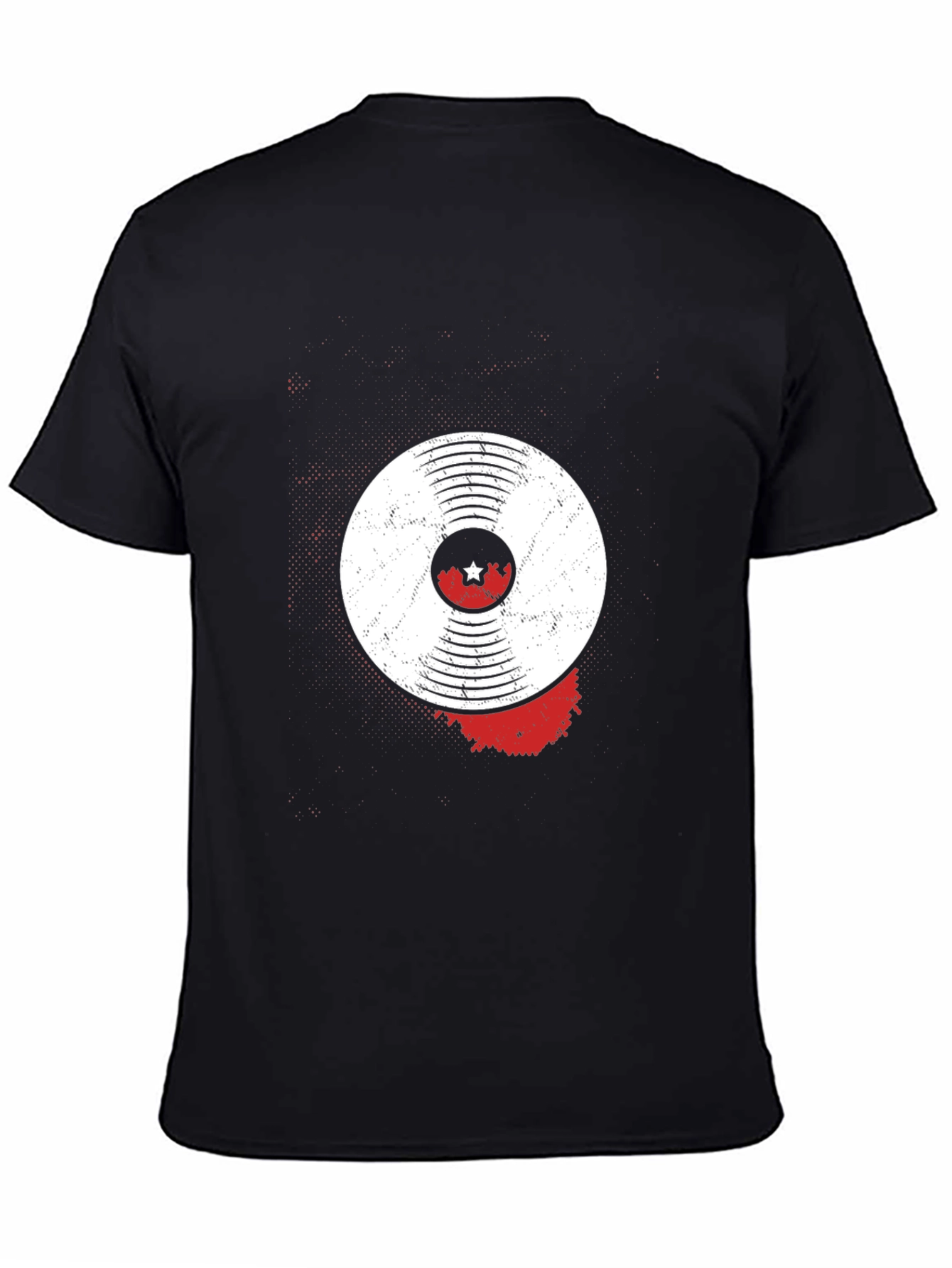 Black Vinyl Record Graphic Tee - Music Lover's T-Shirt view 4
