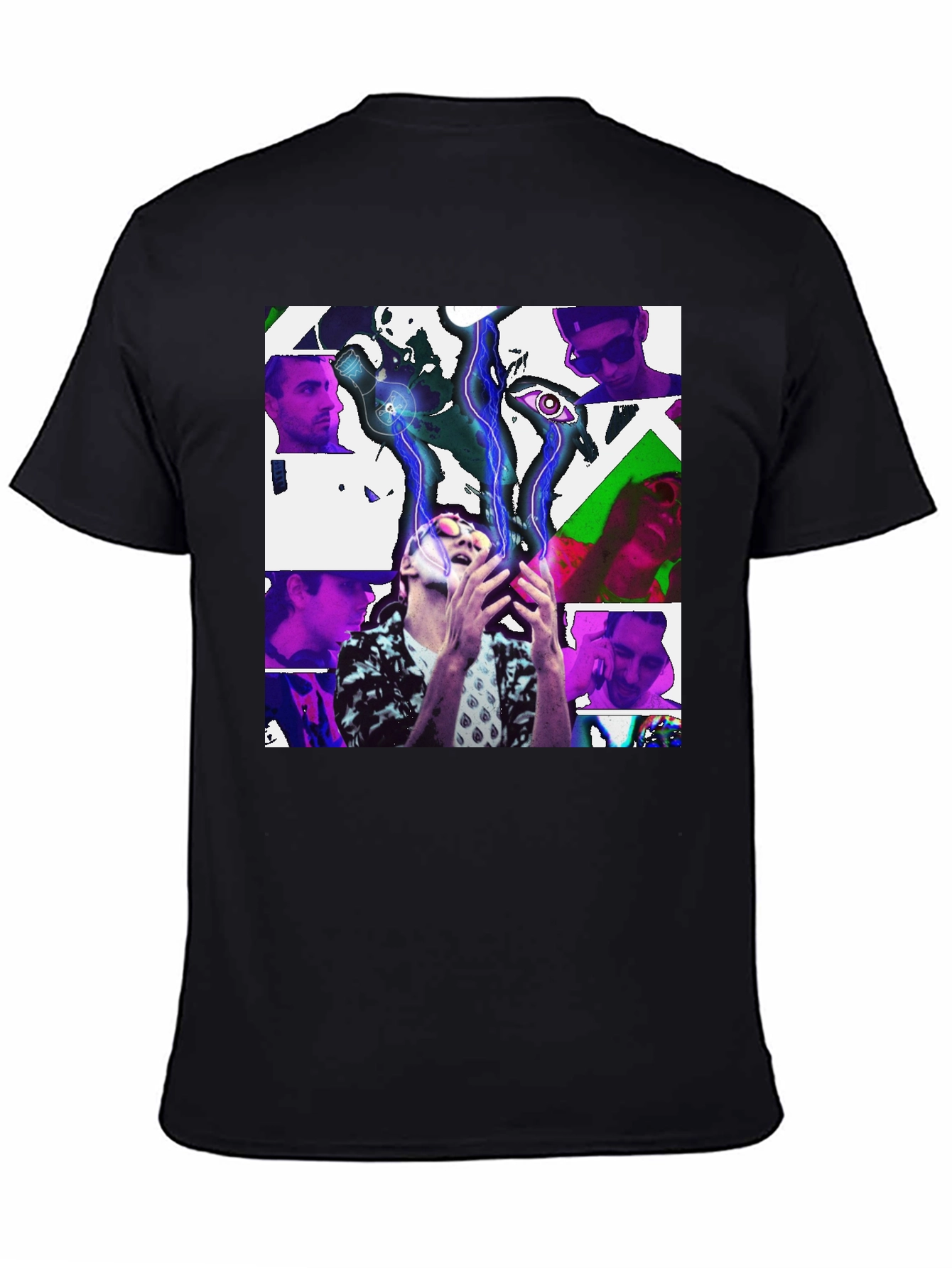 Black Abstract Art Print Black T-Shirt view 4