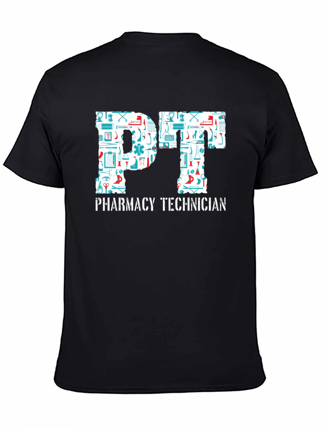 Black Pharmacy Technician PT T-Shirt view 4