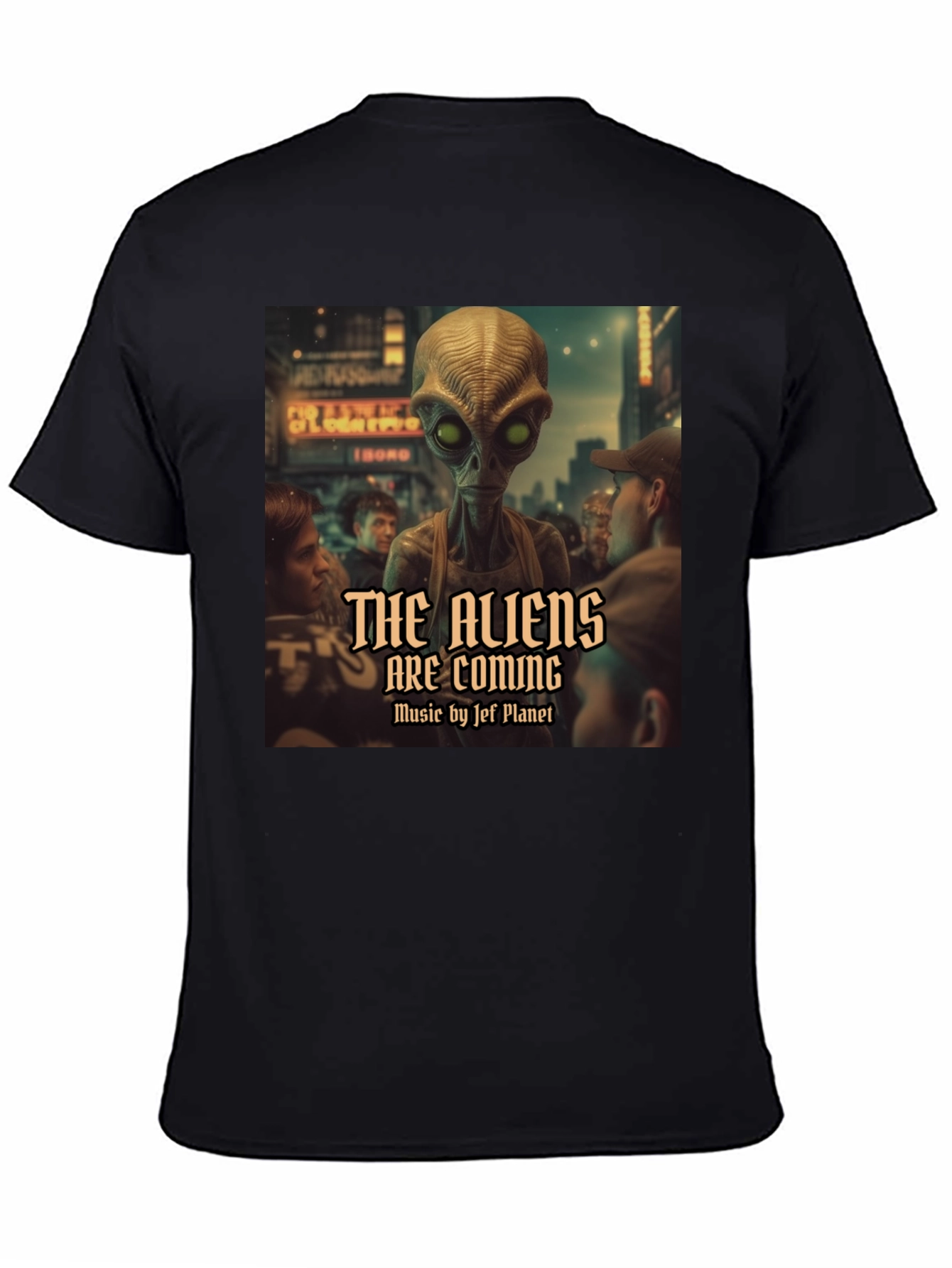 Black The Aliens Are Coming Graphic T-Shirt view 4