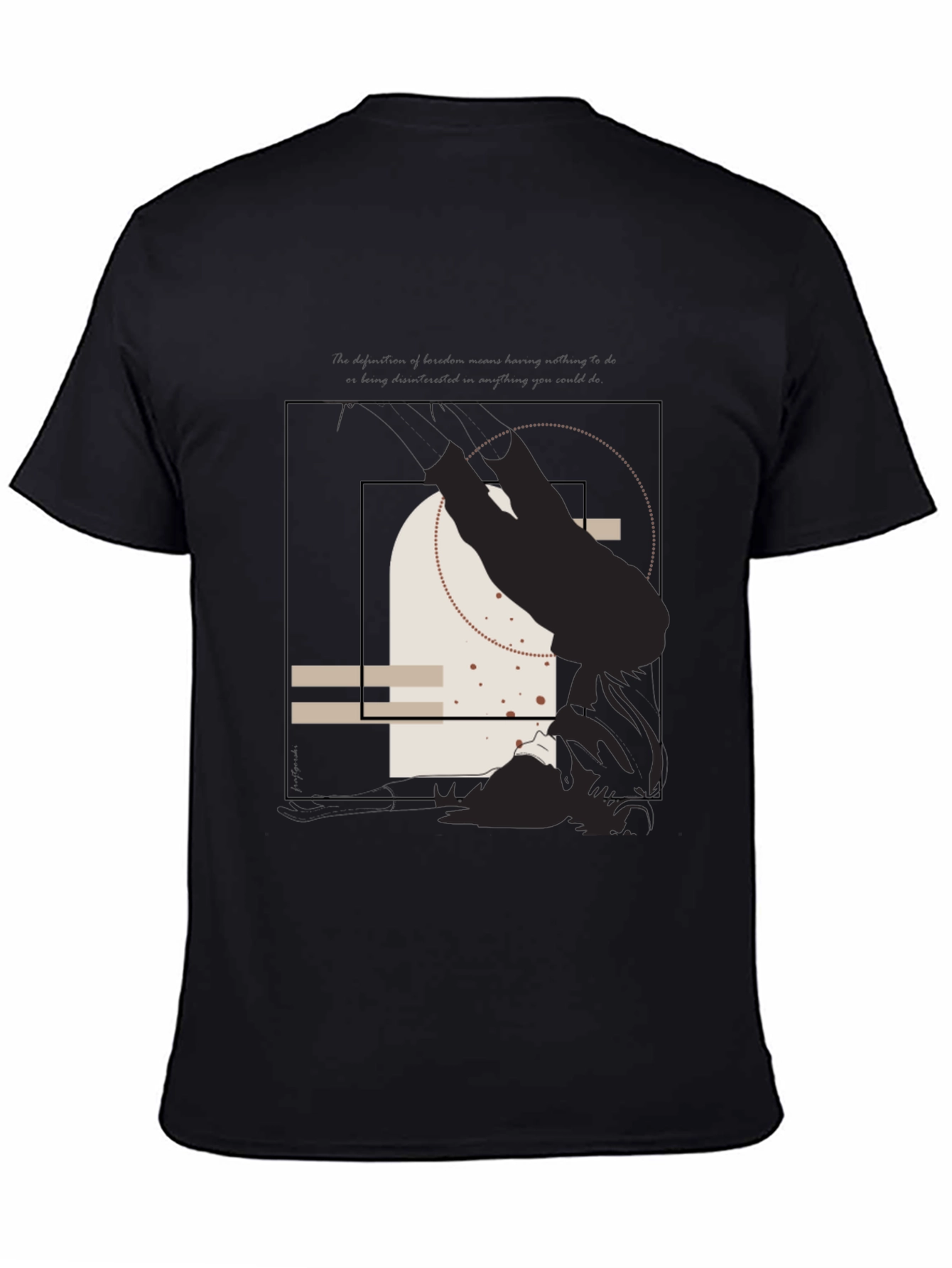 Black Abstract Graphic Print Black T-Shirt view 4