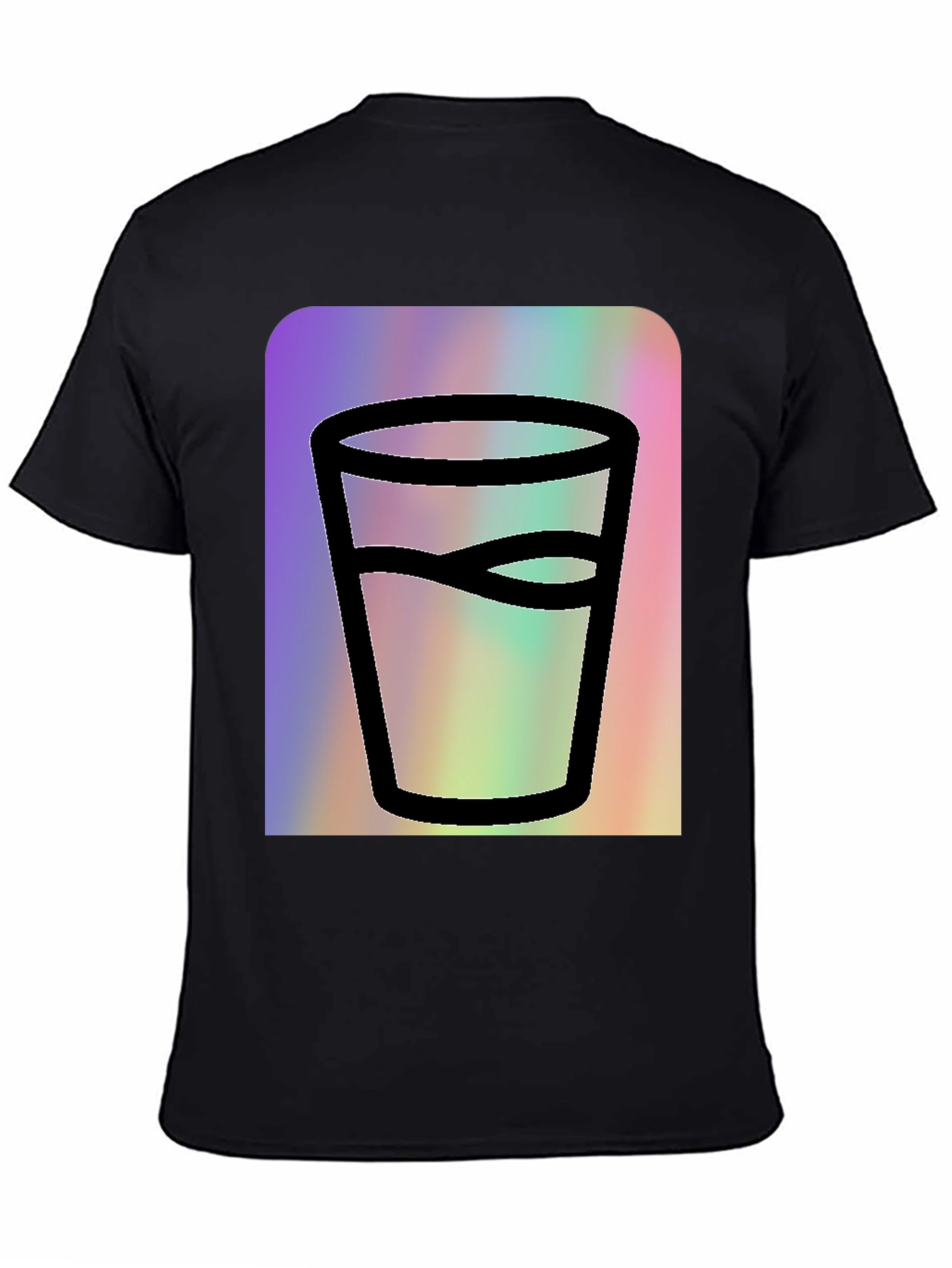 Black Glass of Water Graphic Tee - Soft Black Cotton view 4