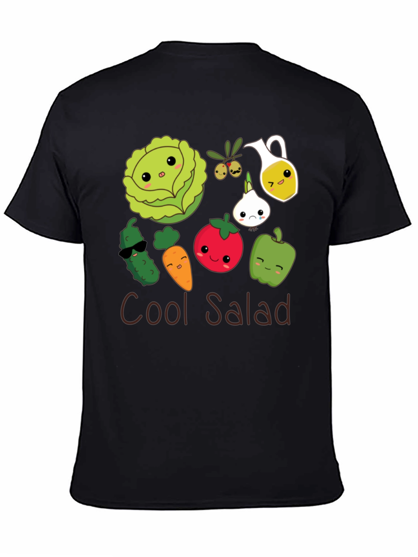 Cool Salad Graphic Tee - Unisex Black T-Shirt - 4
