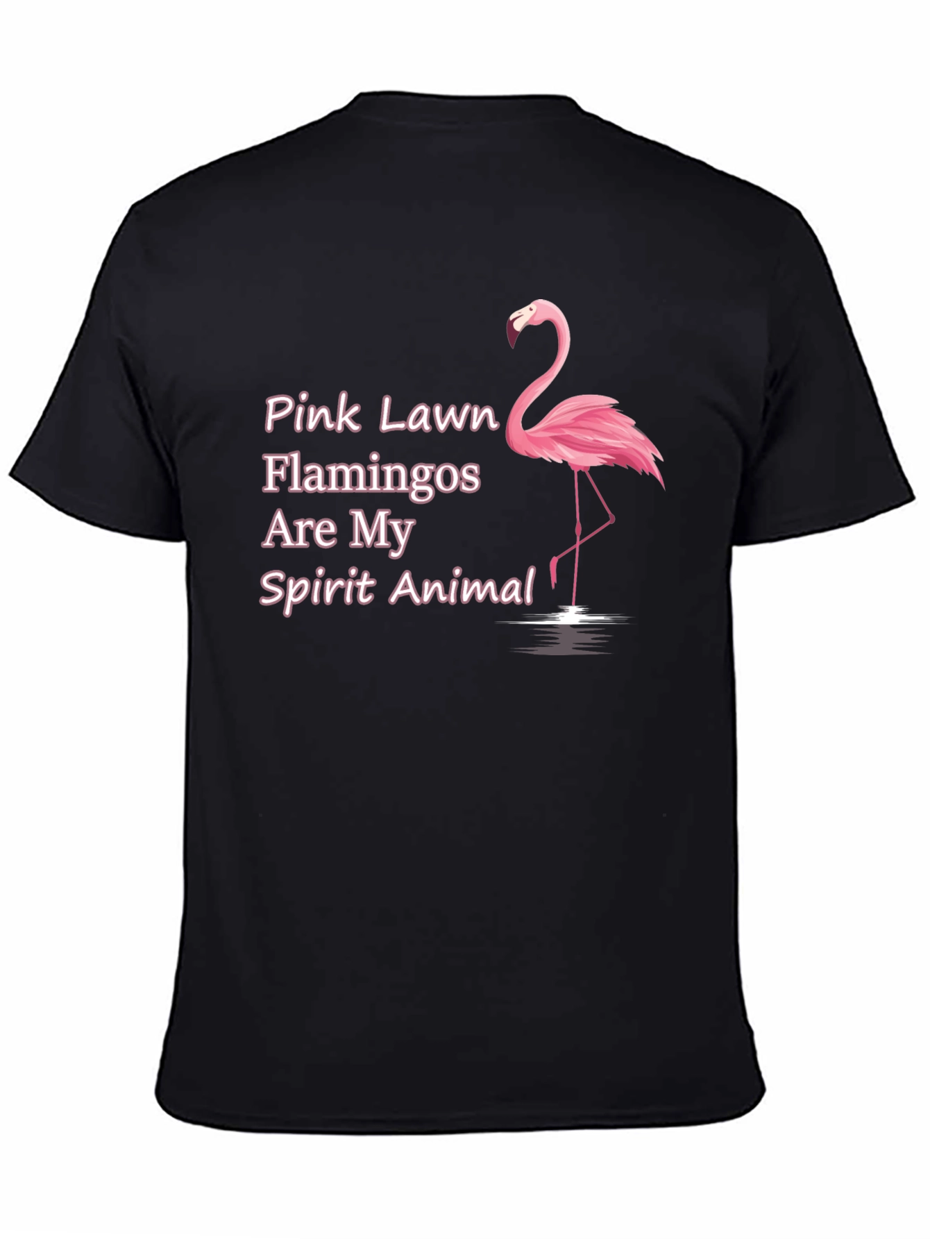Black Pink Flamingo Spirit Animal T-Shirt view 4