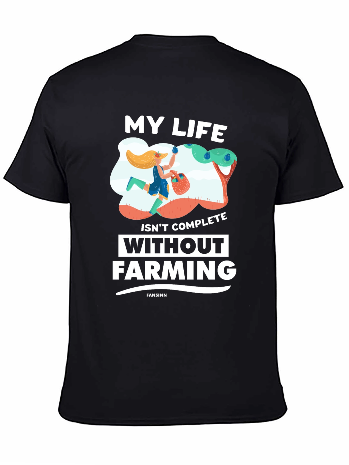 Black Farming Life T-Shirt - Gardener Gift view 4
