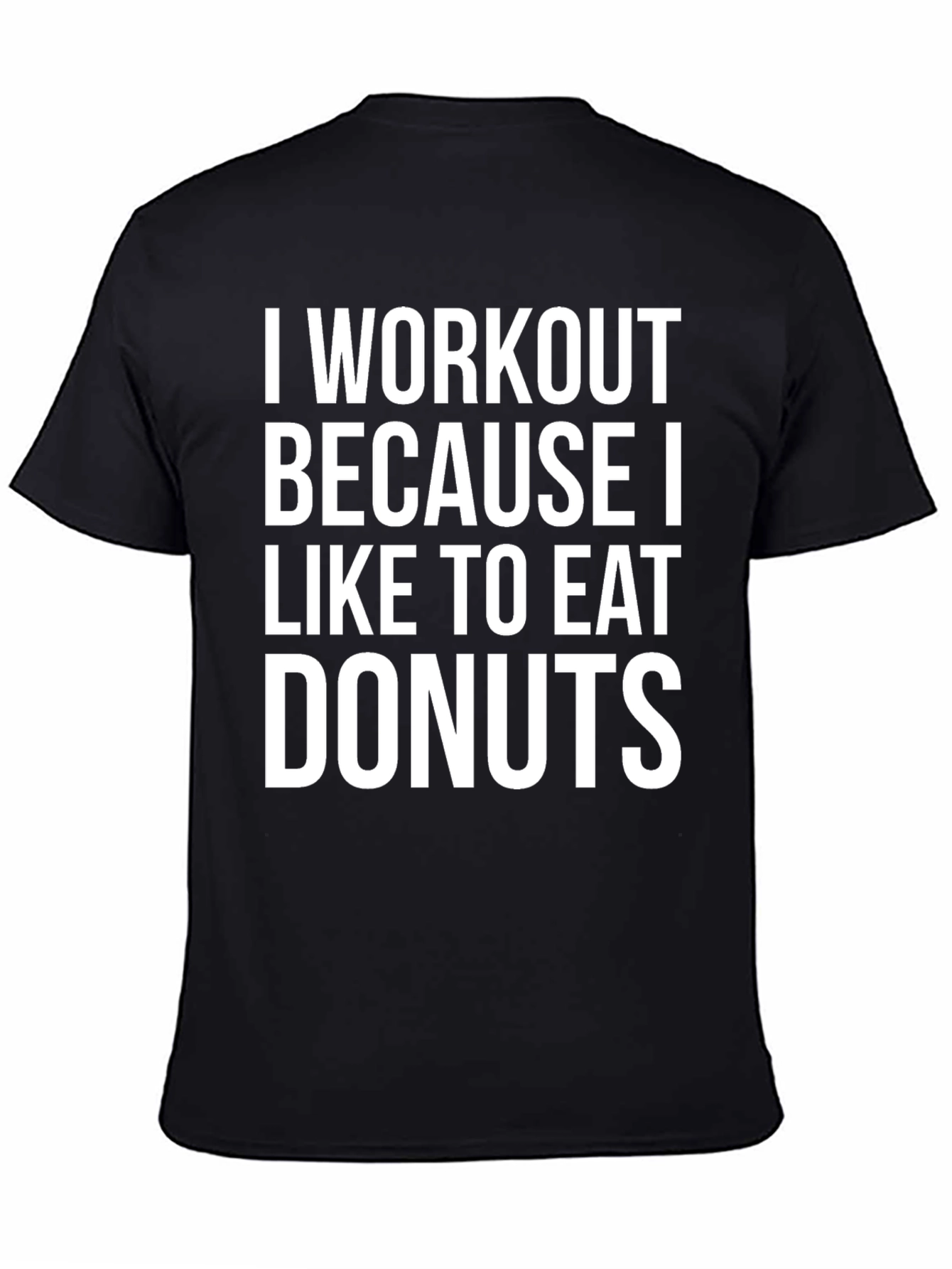 Black Workout for Donuts T-Shirt - Black, Cotton Blend view 4