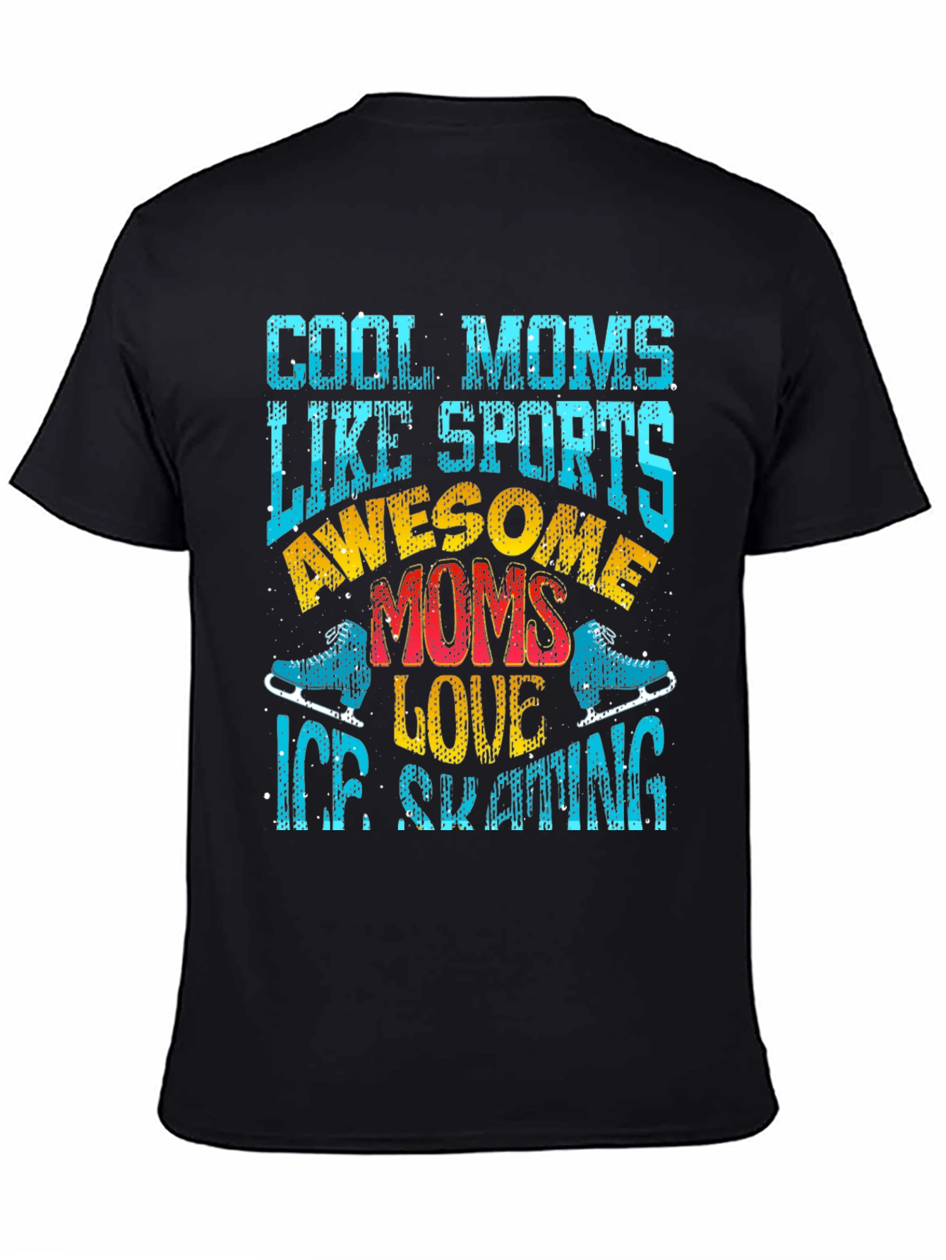 Black Cool Moms Ice Skating Graphic Tee view 4