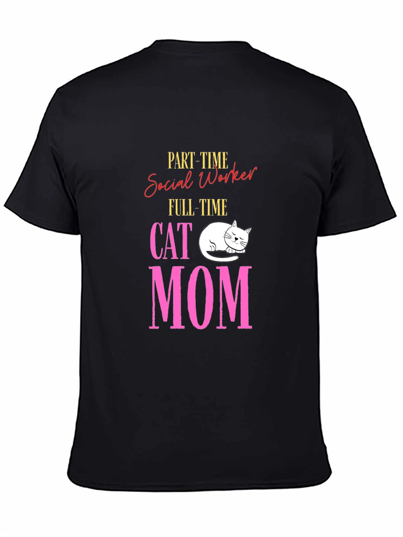 Black Social Worker Cat Mom T-Shirt view 4
