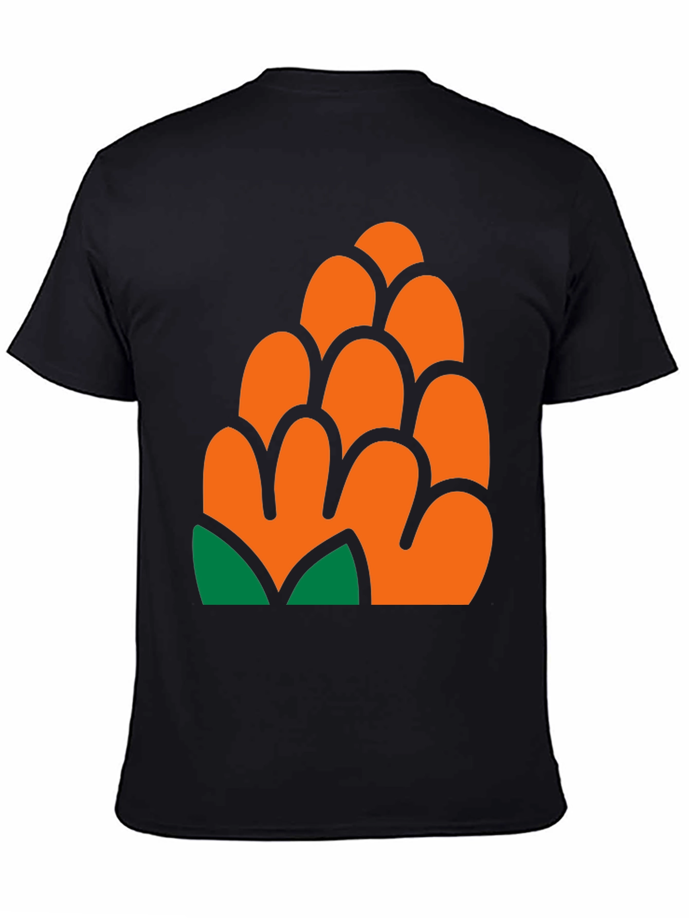 Black Pinecone Graphic Print T-Shirt - Casual Style view 4