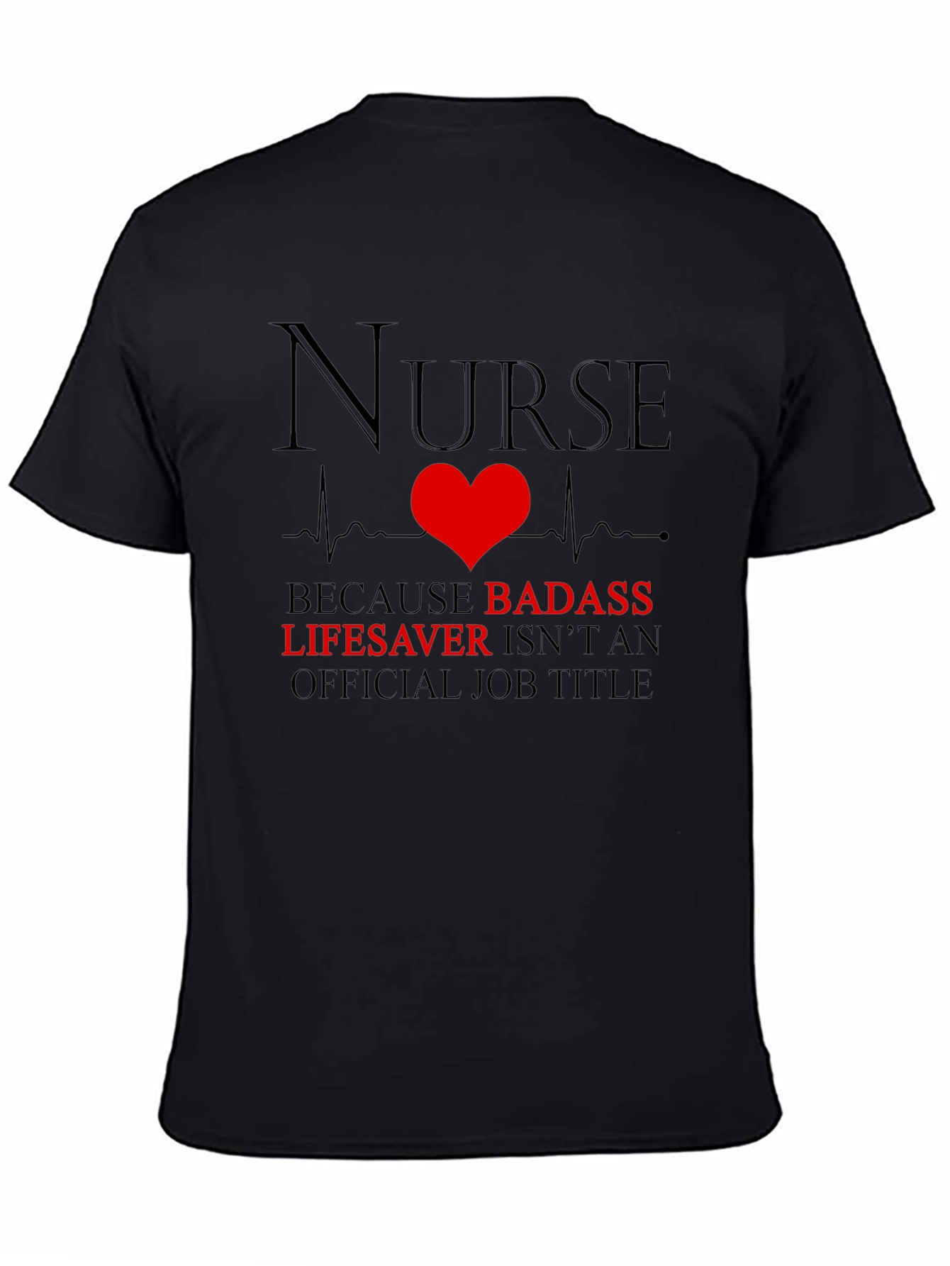 Black Nurse Badass Lifesaver Graphic T-Shirt view 4